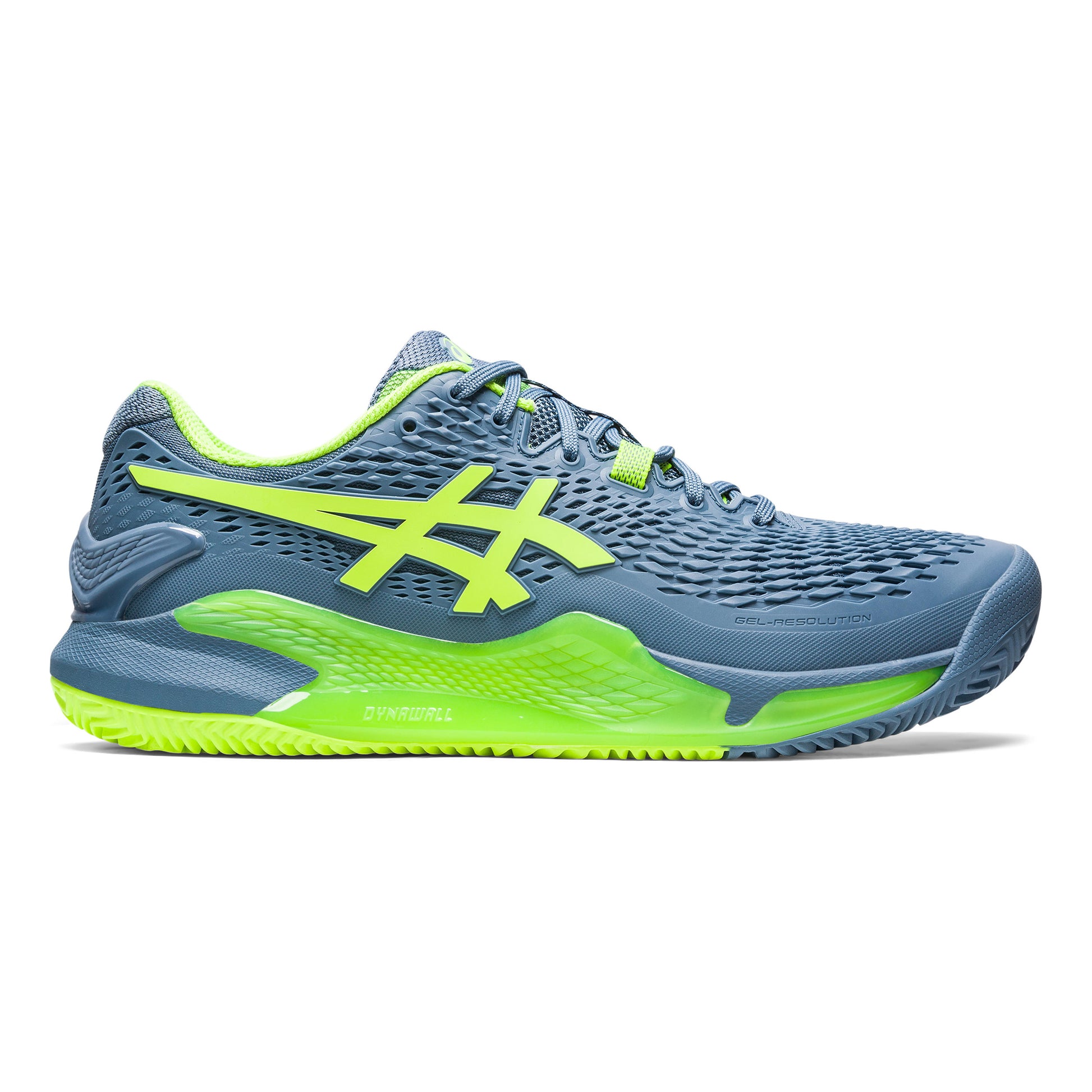 ASICS Gel-Resolution 9 Zapatilla tierra batida Hombres - azul, verde neón