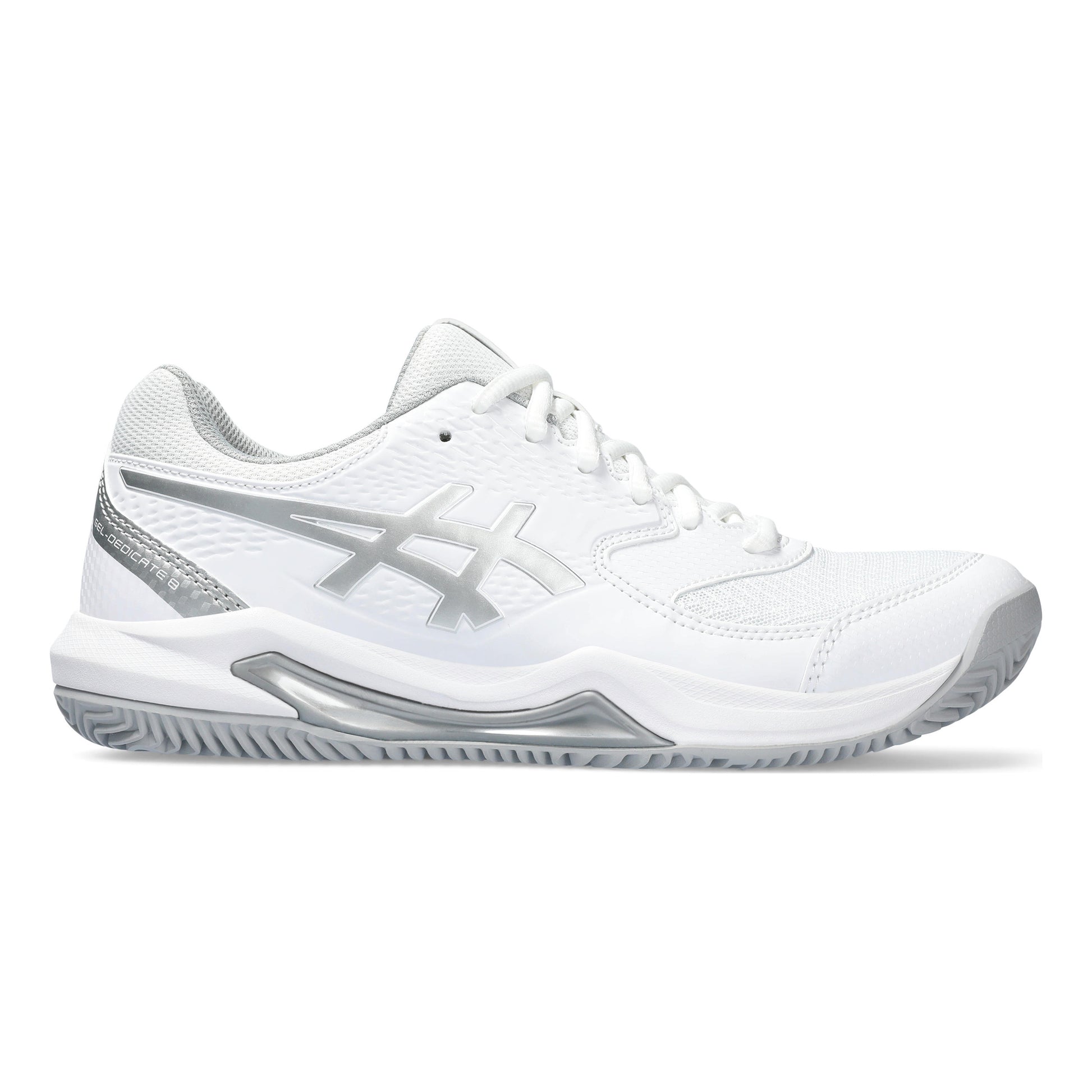 ASICS Gel-Dedicate 8 CLY Zapatilla Tierra Batida Mujeres-Blanco,Plateado