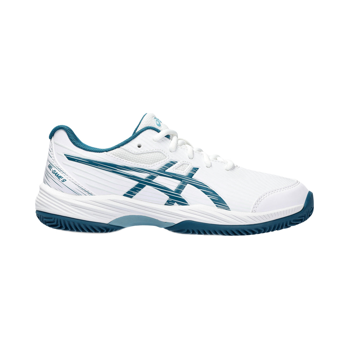 ASICS Gel-Game GS Zapatilla tierra batida Niños - blanco, color petróleo