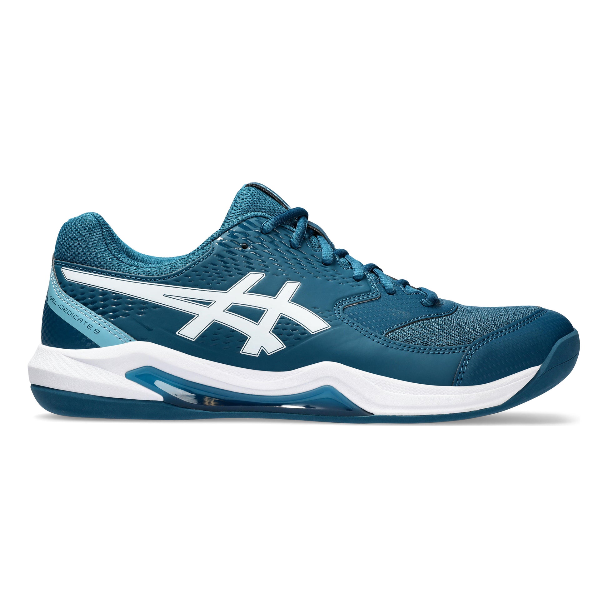ASICS Gel-Dedicate 8 Indoor Zapatilla para pista cubierta Hombres - color petróleo, blanco