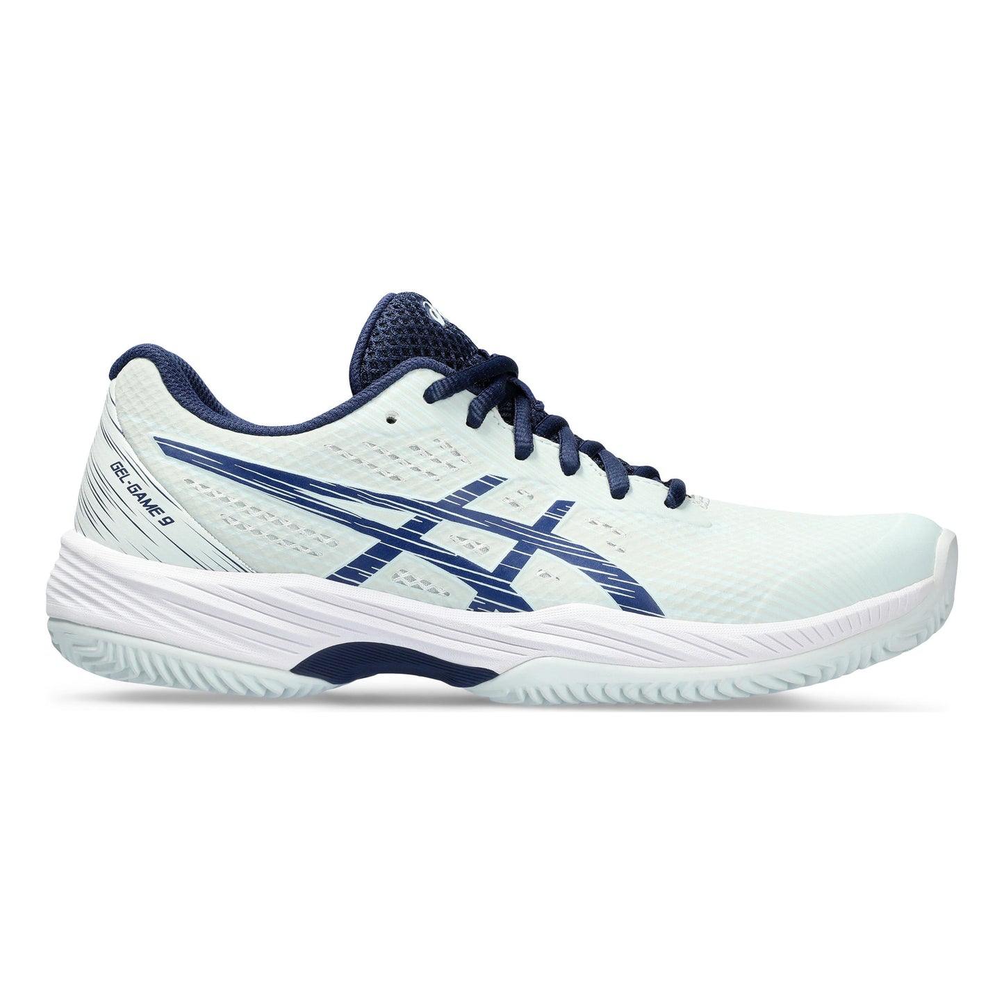 ASICS Gel-Game 9 Zapatilla tierra batida Mujeres - menta, azul oscuro