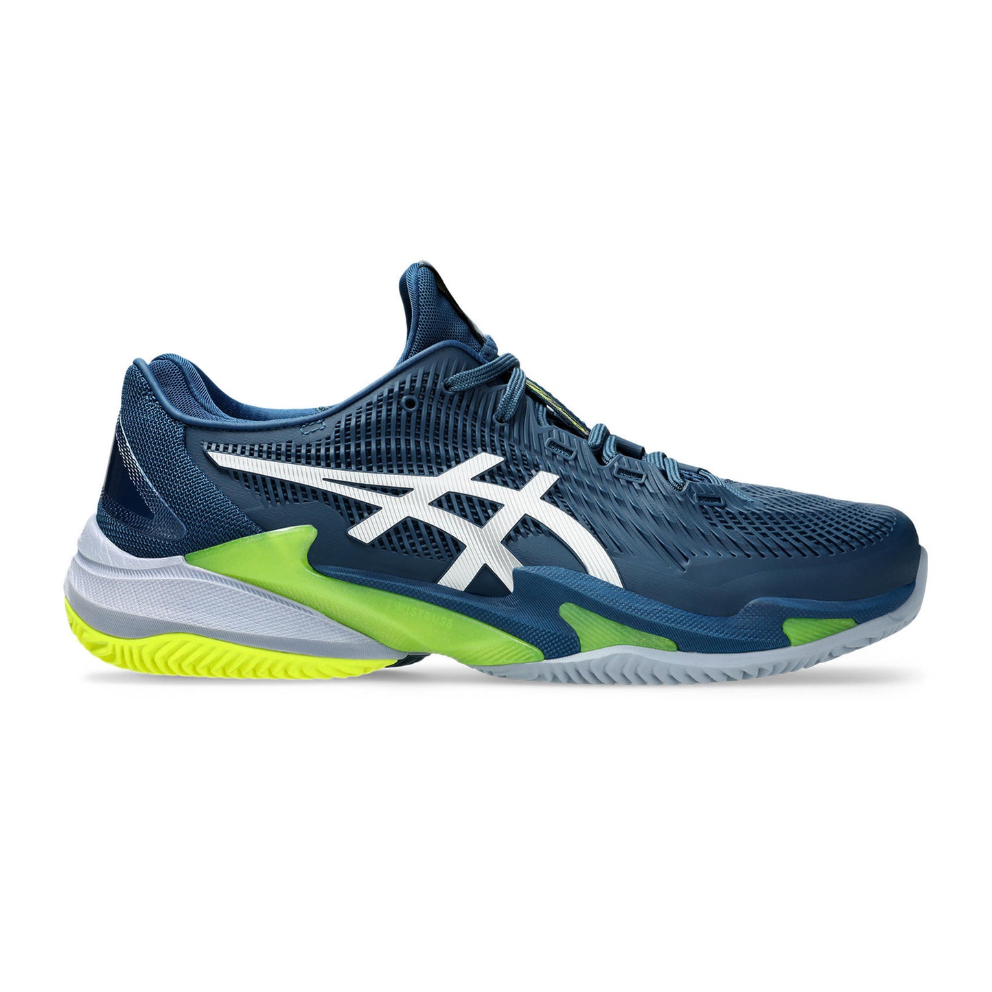 ASICS Court FF 3 Zapatilla tierra batida Hombres - azul oscuro, amarillo neón