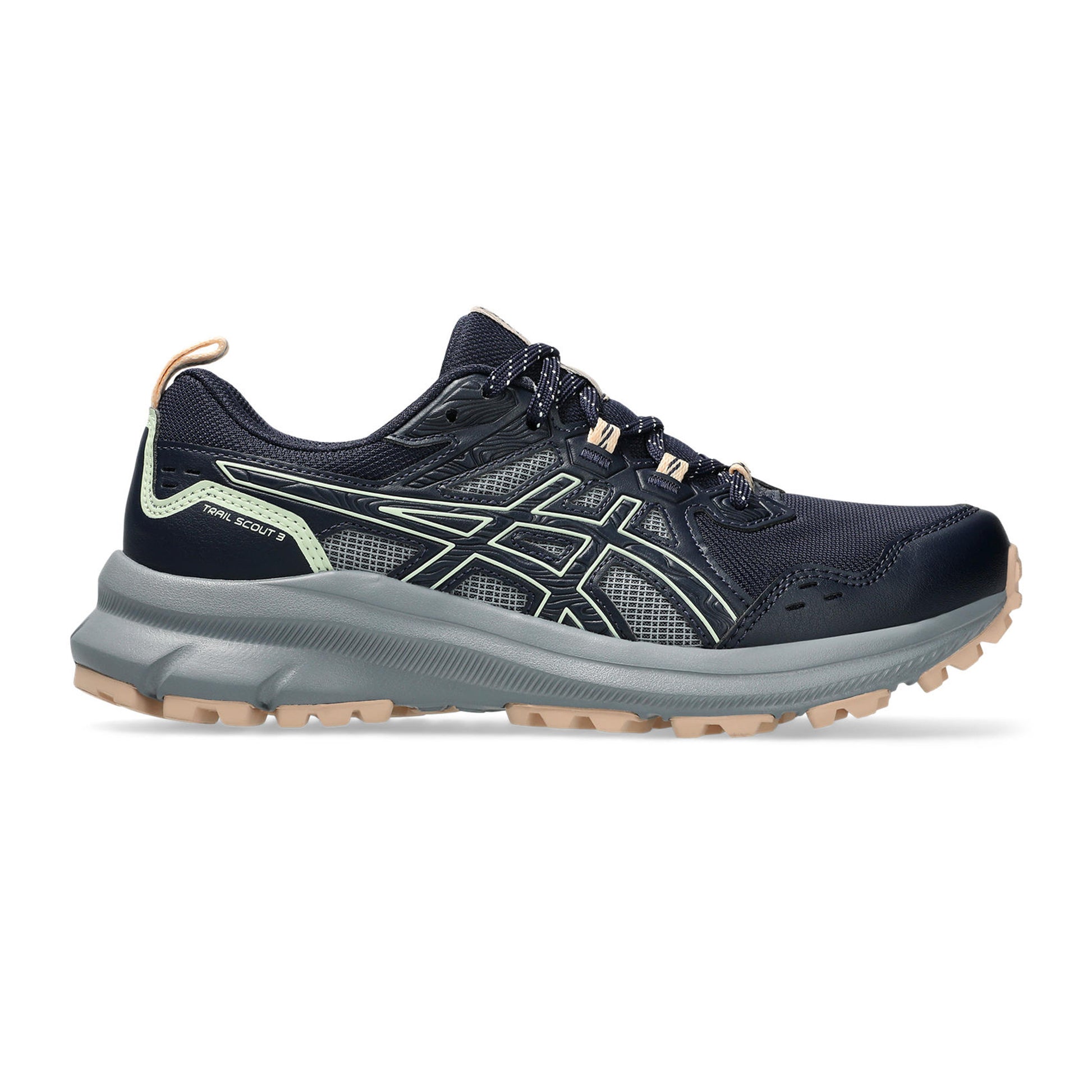 ASICS Trail Scout 3 Zapatilla Trail Mujeres-Azul Oscuro,Verde Claro