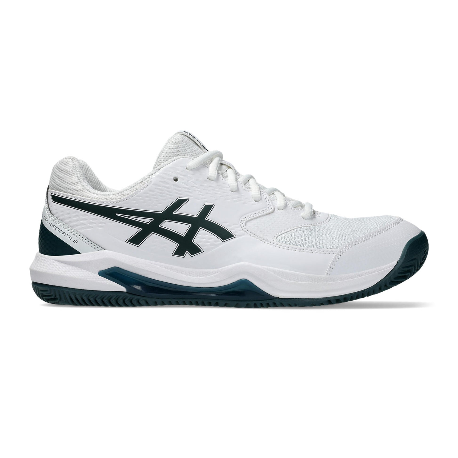 ASICS Gel-Dedicate 8 Zapatilla tierra batida Hombres - blanco, verde oscuro