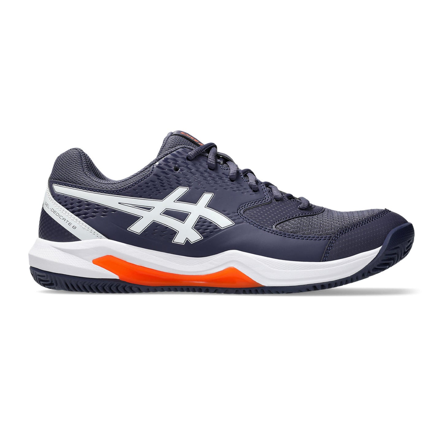 ASICS Gel-Dedicate 8 Zapatilla tierra batida Hombres - azul oscuro, naranja