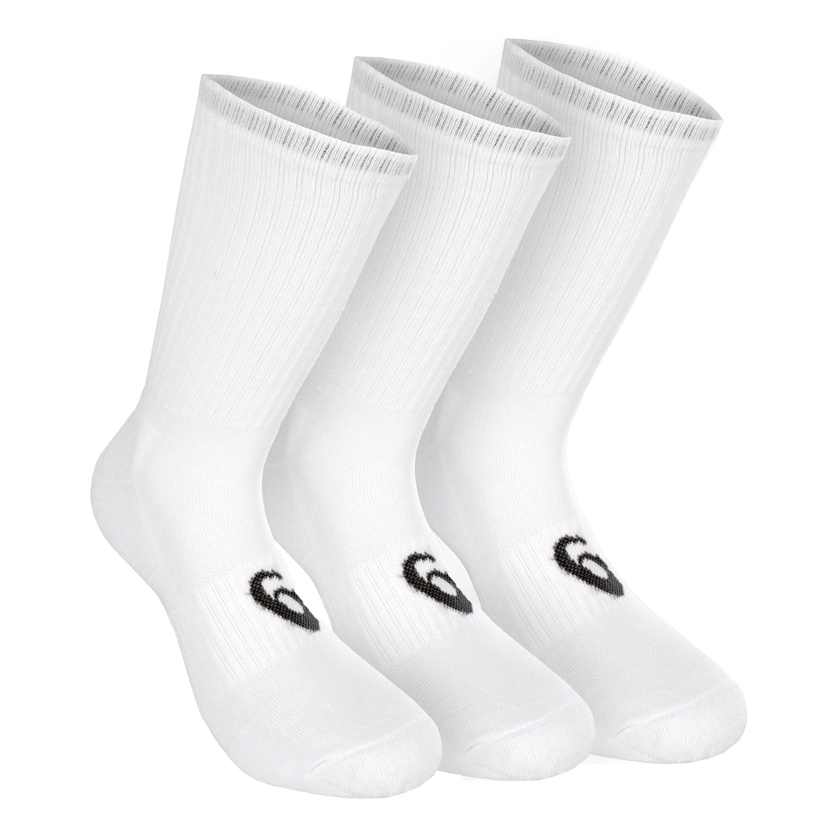 ASICS Crew Calcetines Deporte Pack De 3-Blanco,Negro