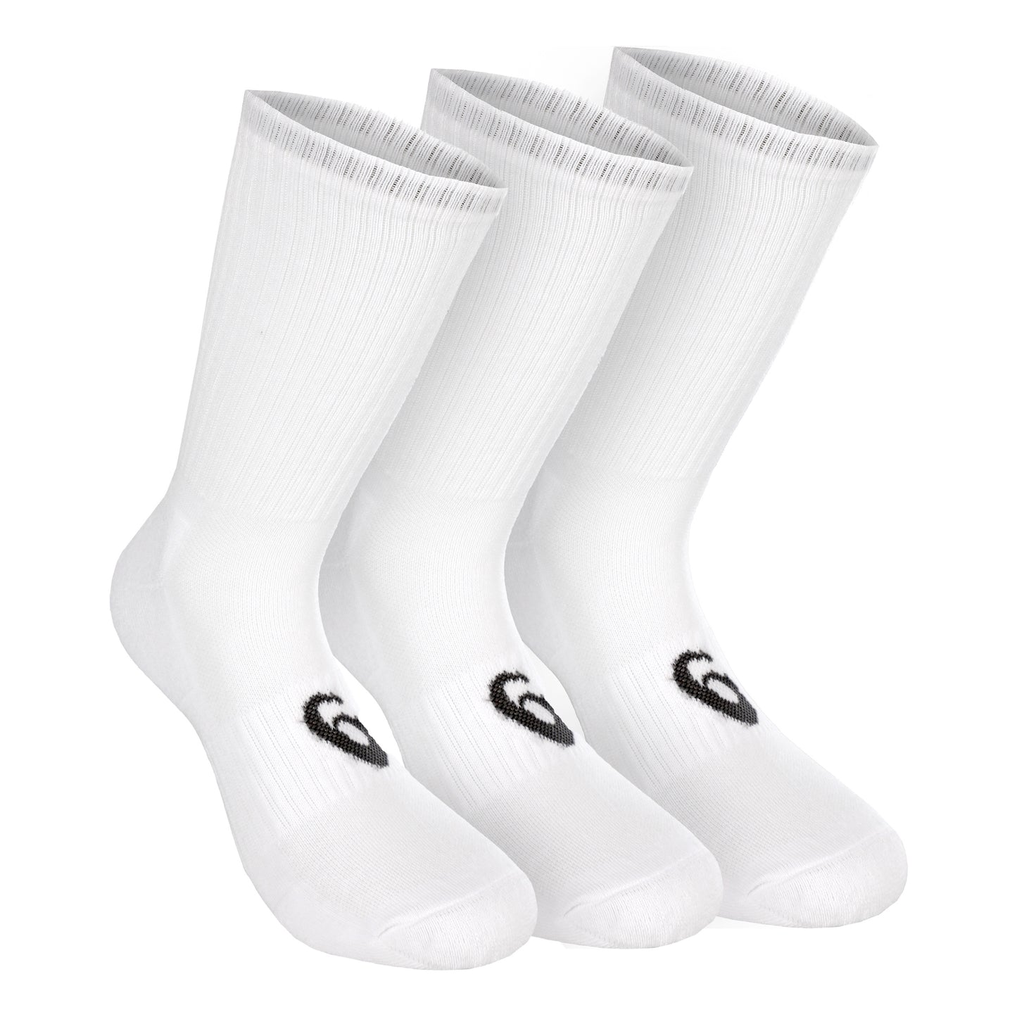 ASICS Crew Calcetines Deporte Pack De 3-Blanco,Negro