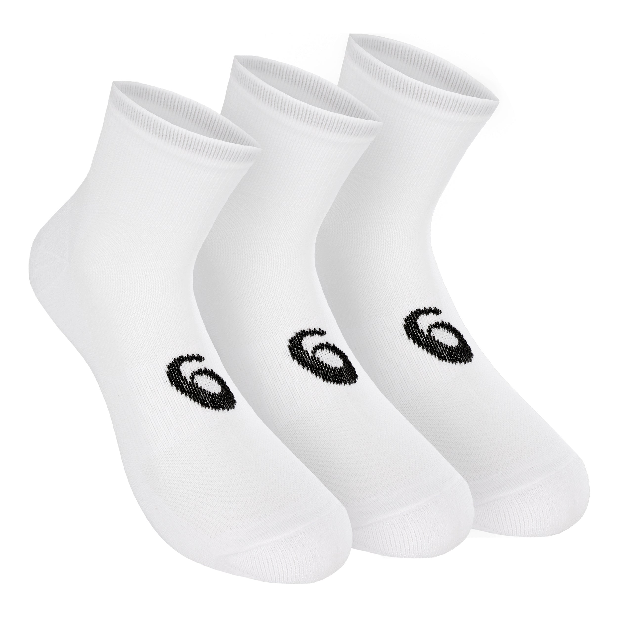ASICS Quarter Calcetines Deporte Pack De 3-Blanco,Negro