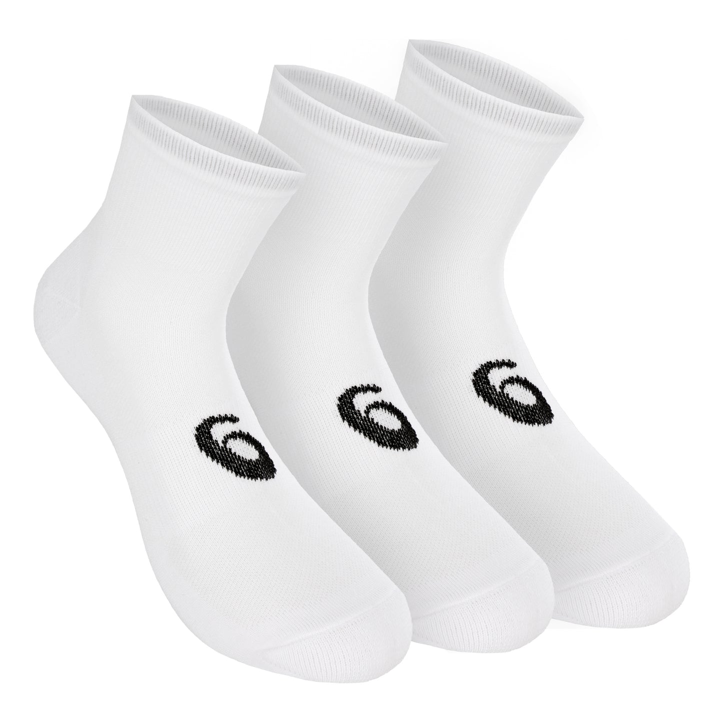 ASICS Quarter Calcetines Deporte Pack De 3-Blanco,Negro