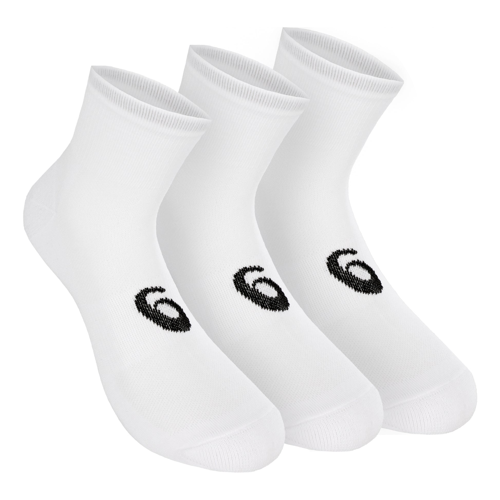 ASICS Quarter Calcetines Deporte Pack De 3-Blanco,Negro