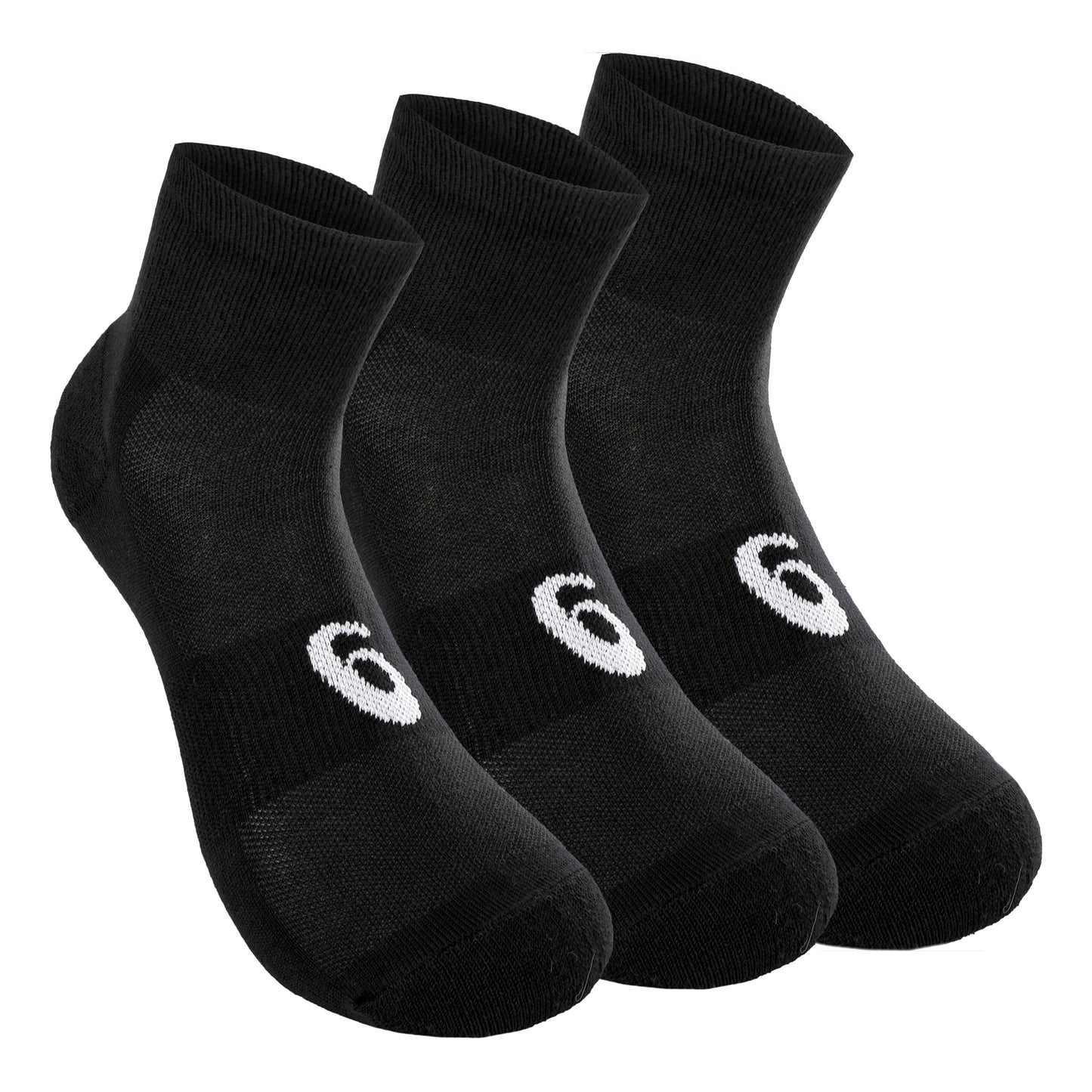ASICS Quarter Calcetines Deporte Pack De 3-Negro,Blanco