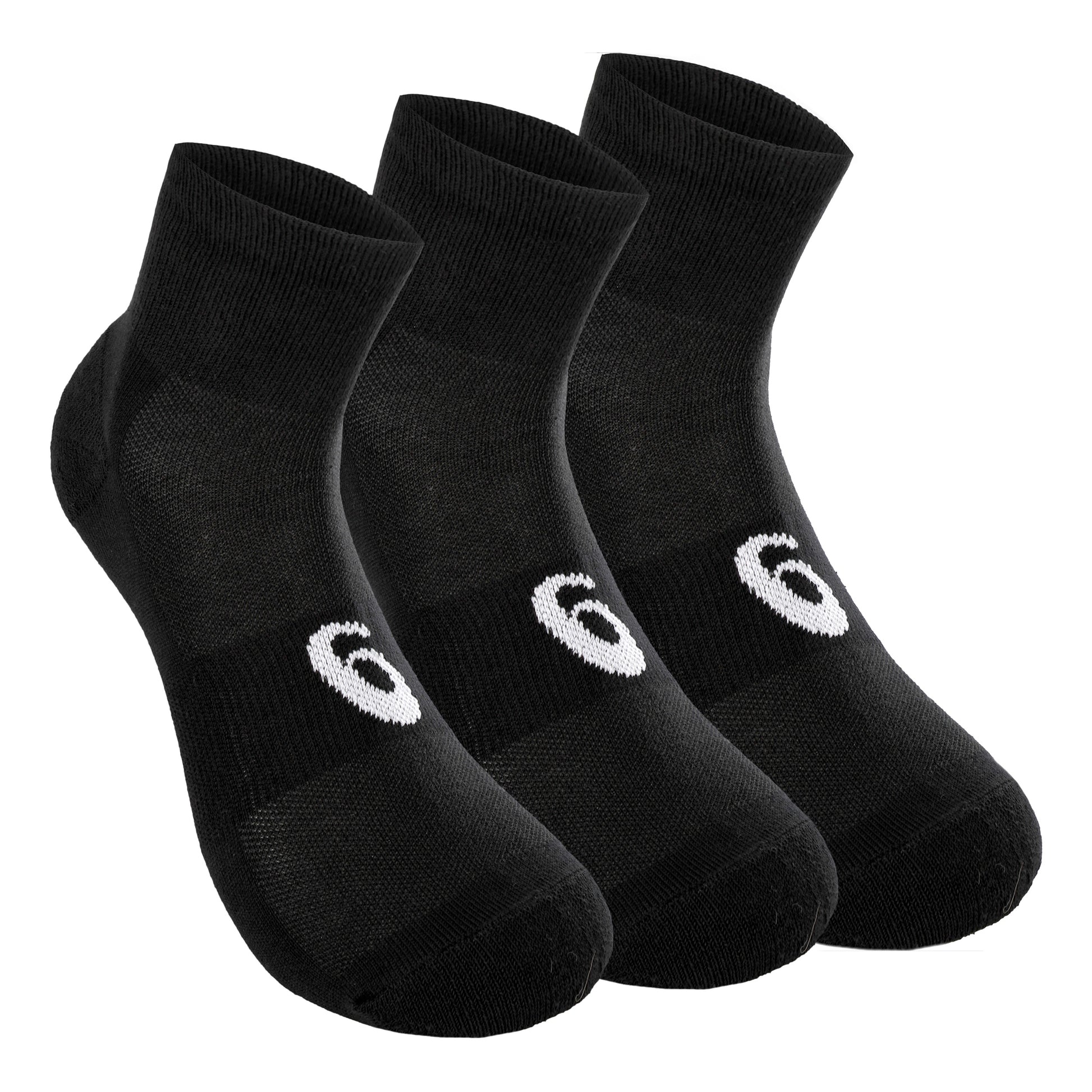 ASICS Quarter Calcetines Deporte Pack De 3-Negro,Blanco