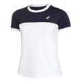 Court Camiseta de manga corta Mujeres - blanco, azul oscuro