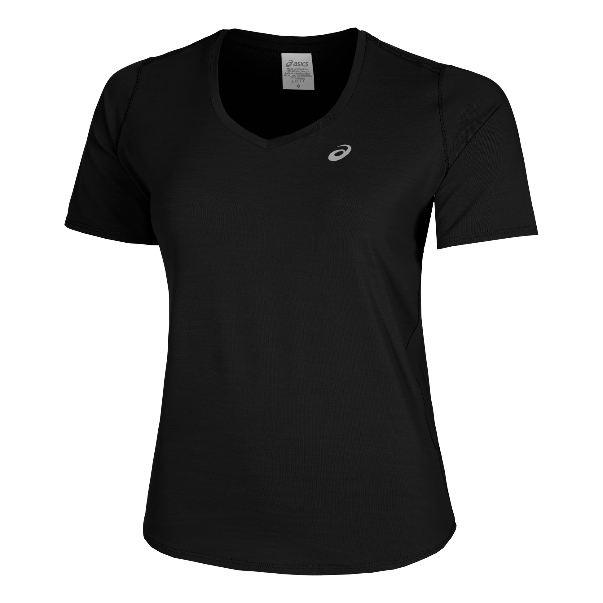 ASICS Road V-Neck Camiseta De Running Mujeres-Negro