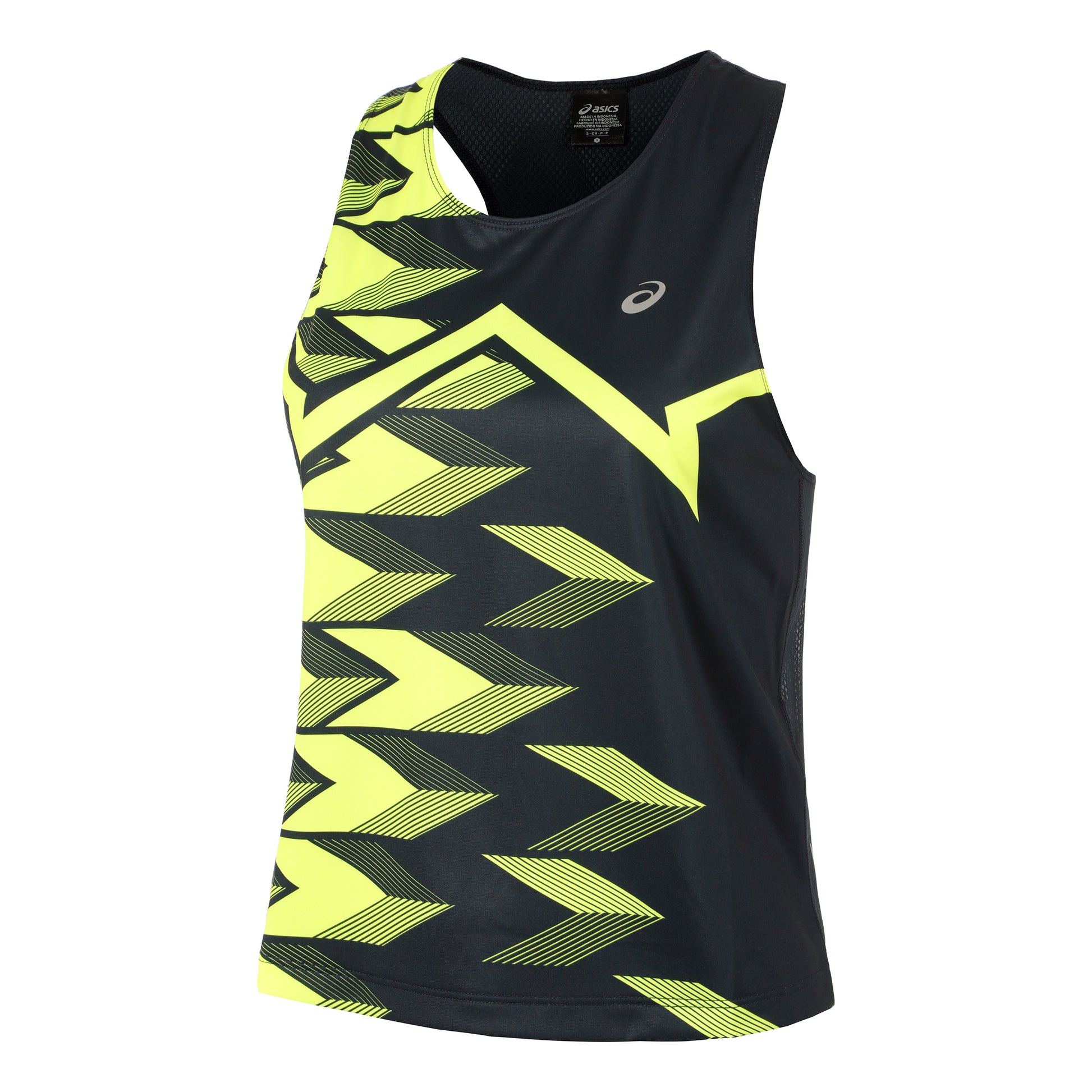ASICS Light Graphic Camiseta De Tirantes Mujeres-Azul Oscuro,Amarillo Neón
