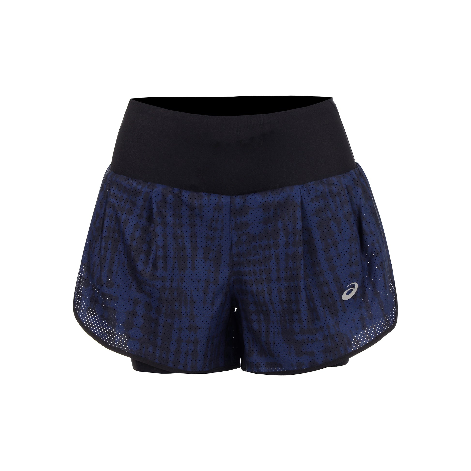 ASICS Road AOP 2in1 3.5in Pantalones cortos Mujeres-azul oscuro, negro