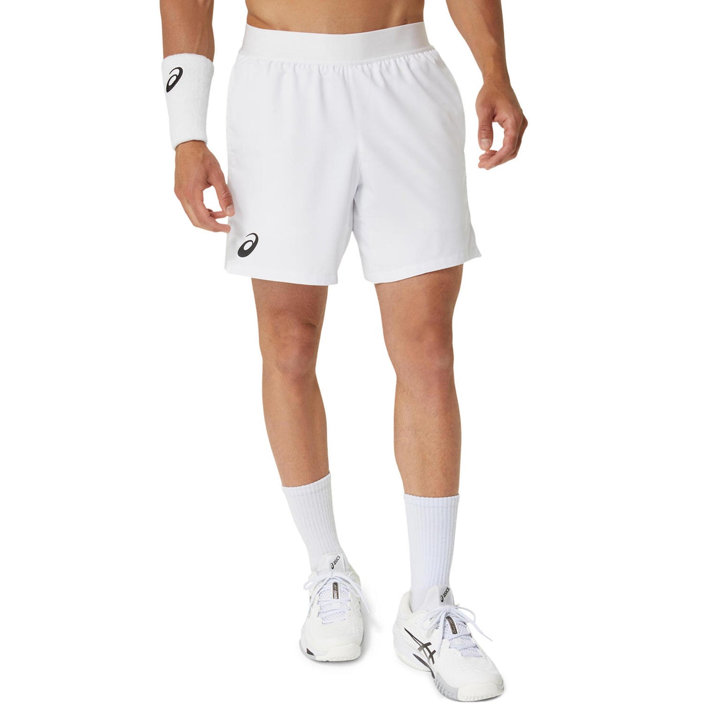 ASICS Match 7in Shorts Hombres-Blanco