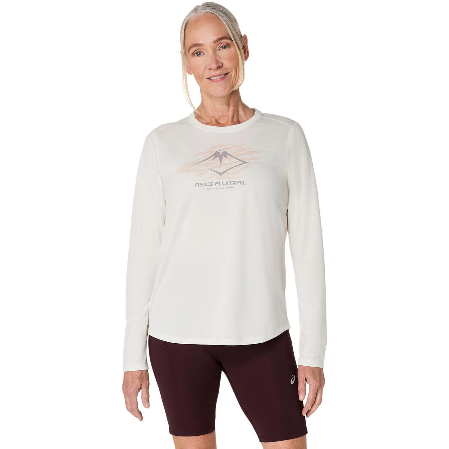 ASICS Fujitrail Logo Camiseta De Running Mujeres-Beige