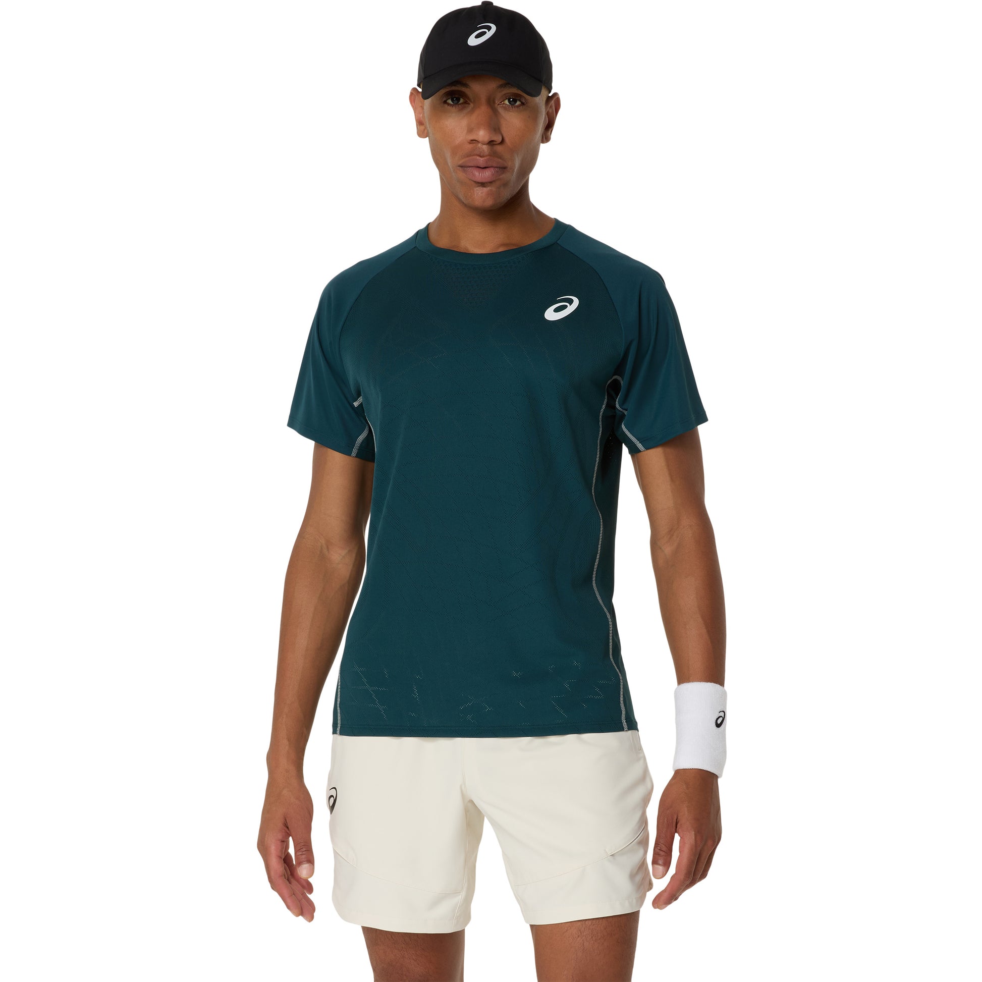 ASICS Match Actibreeze Camiseta De Manga Corta Hombres-Verde Oscuro