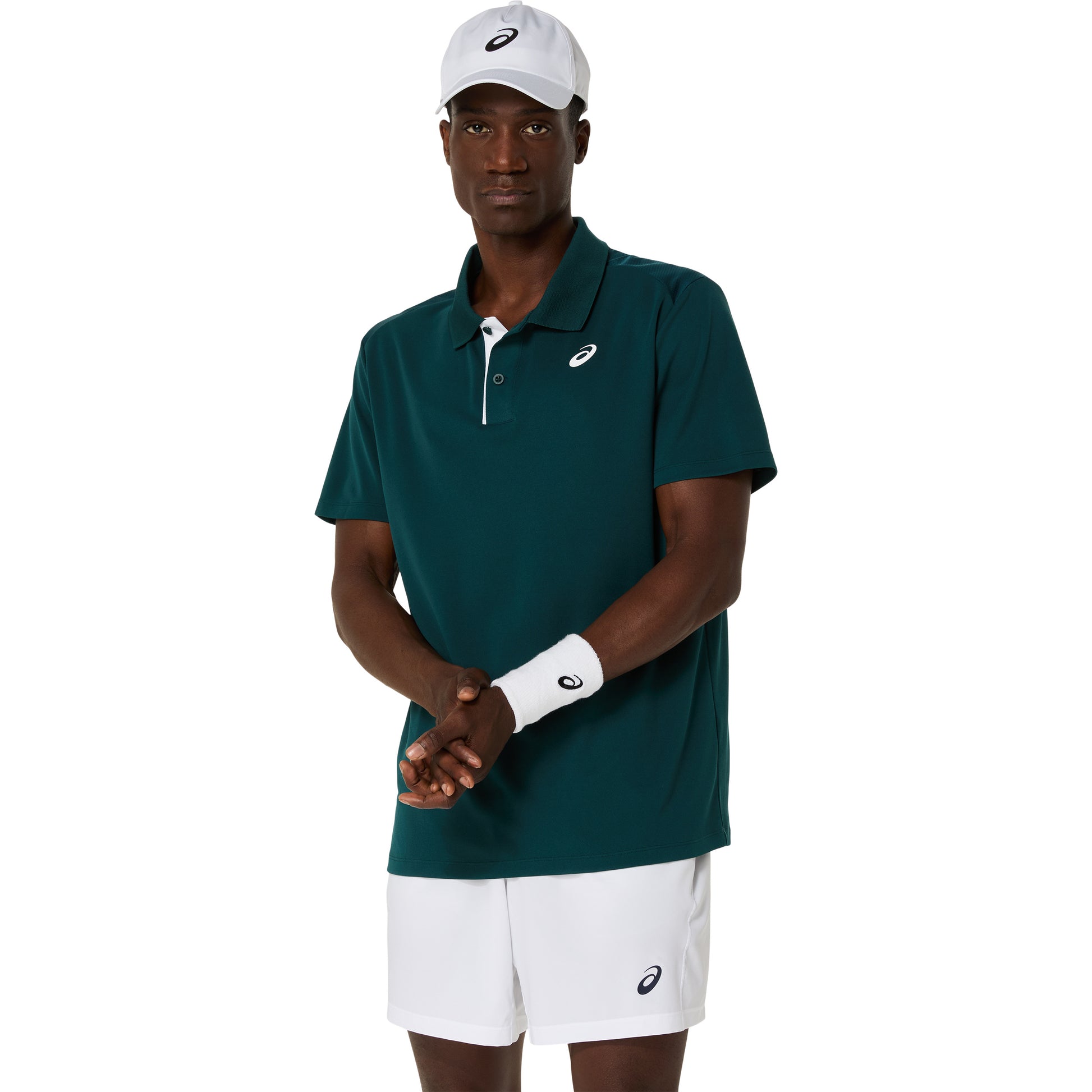 ASICS Court Polo Hombres-verde oscuro