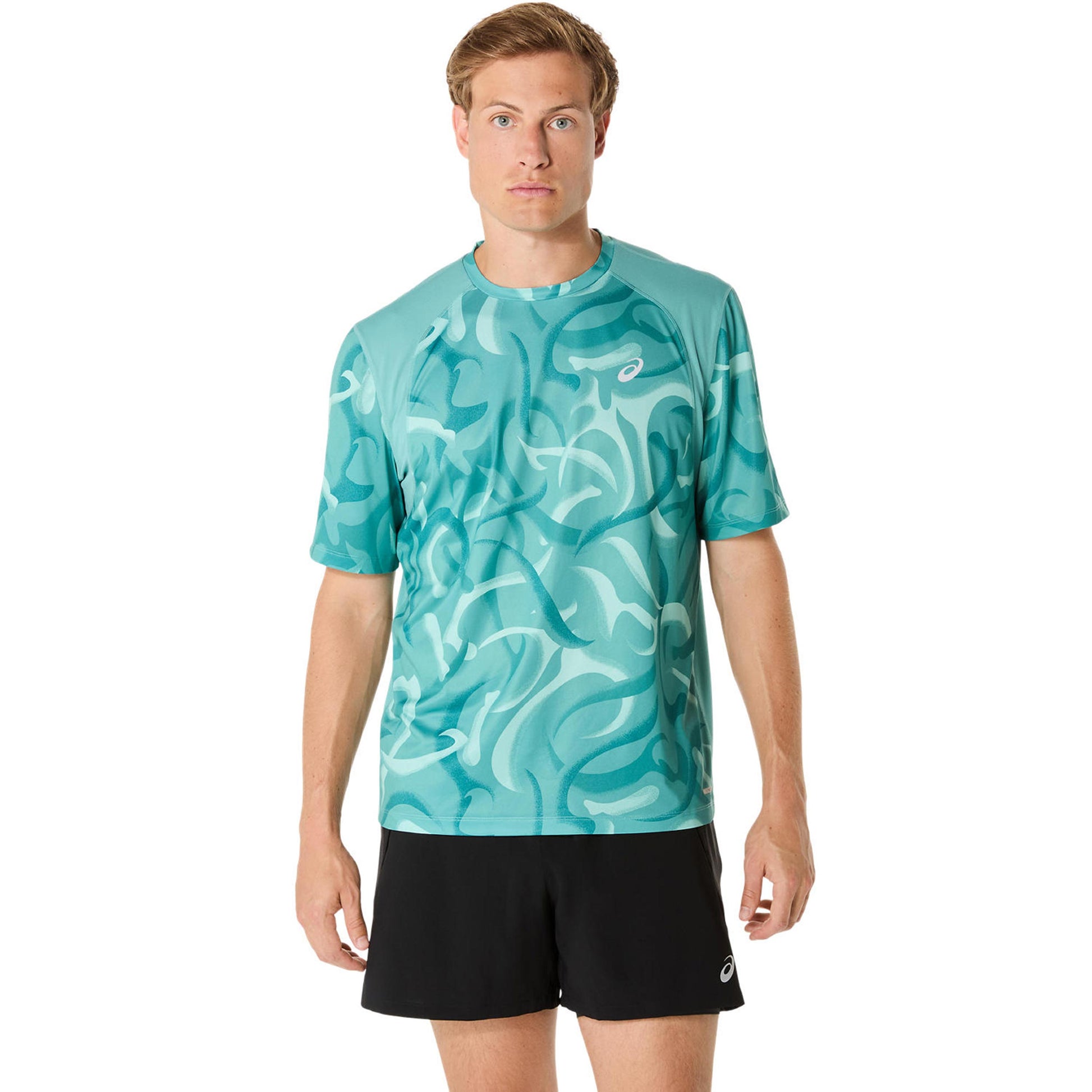 ASICS Road Lite-Show Camiseta De Running Hombres-Turquesa,Multicolor