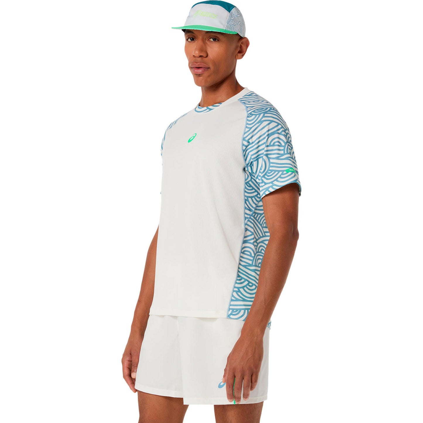ASICS Court Camiseta de manga corta Hombres - crema, azul-gris