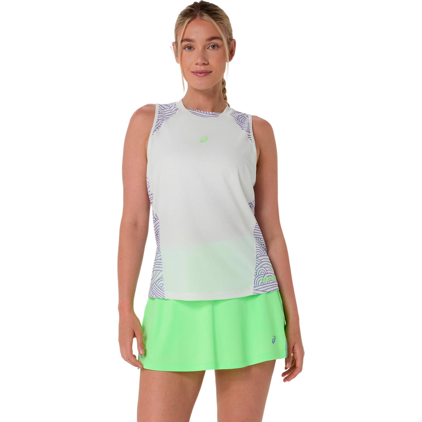 ASICS Court All Over Print Camiseta de tirantes Mujeres - crema, azul-gris