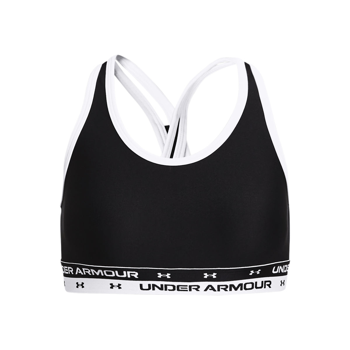 Under Armour Crossback Solid Sujetador deportivo Chicas - negro, blanco