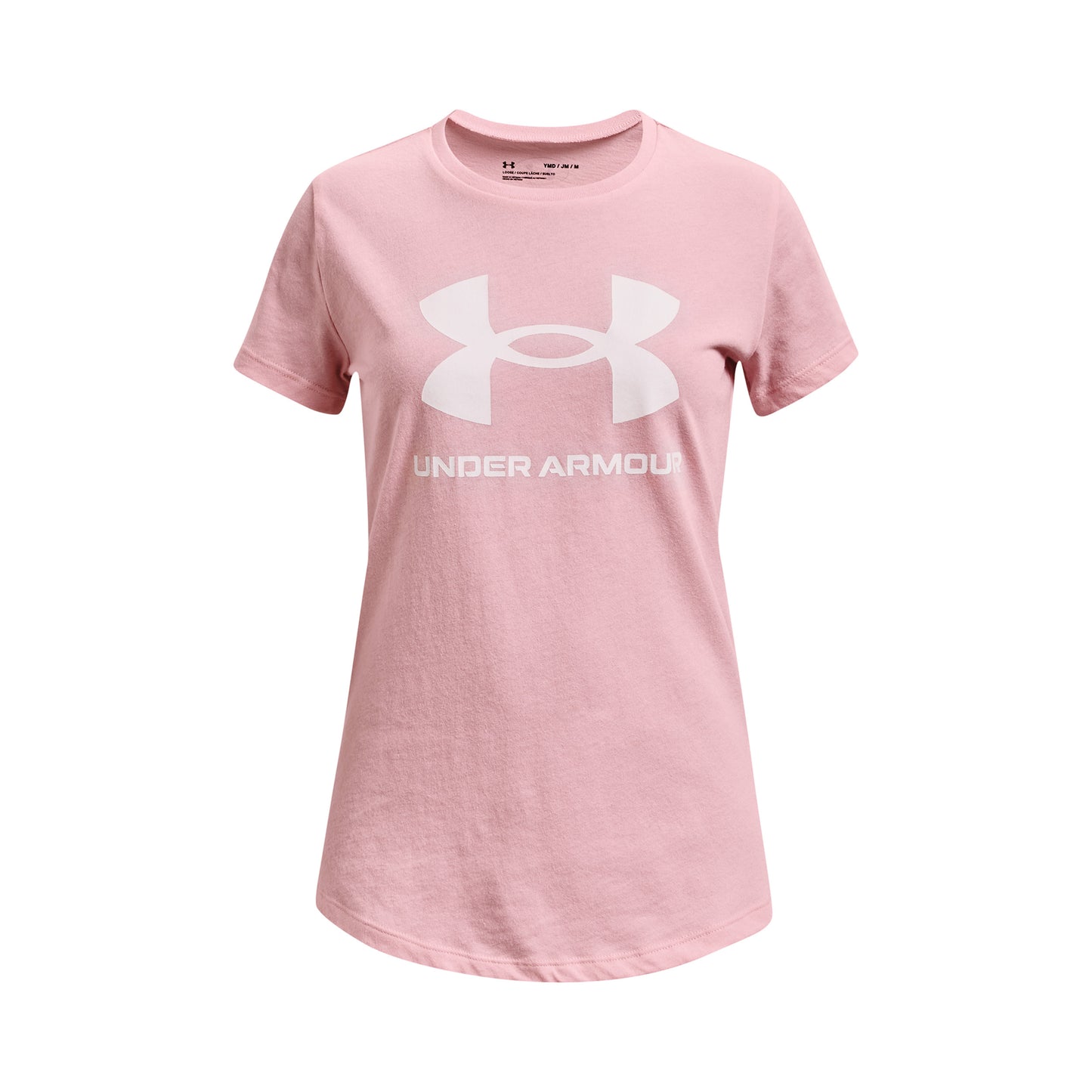 Under Armour Sportstyle Logo Camiseta de manga corta Chicas - rosa, blanco