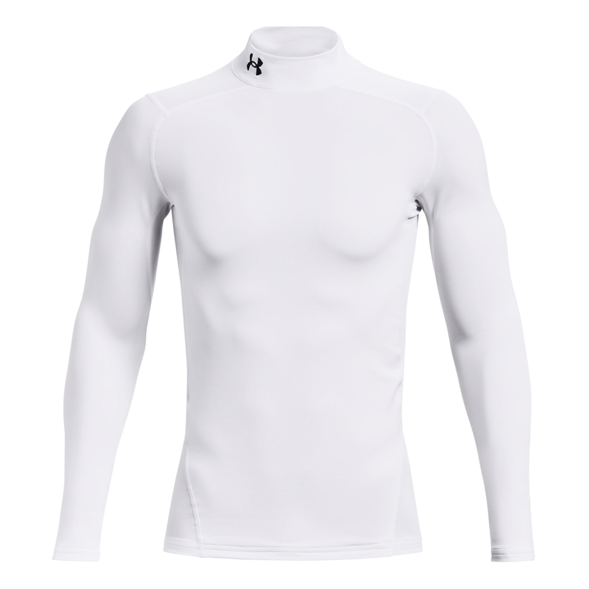 Under Armour Coldgear Comp Mock Camiseta De Manga Larga Hombres-Blanco