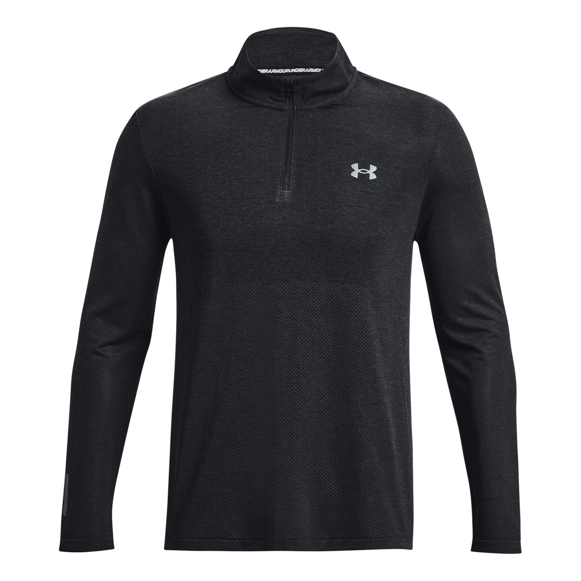 Under Armour Seamless Stride 1/4 Zip Camiseta De Manga Larga Hombres-Negro