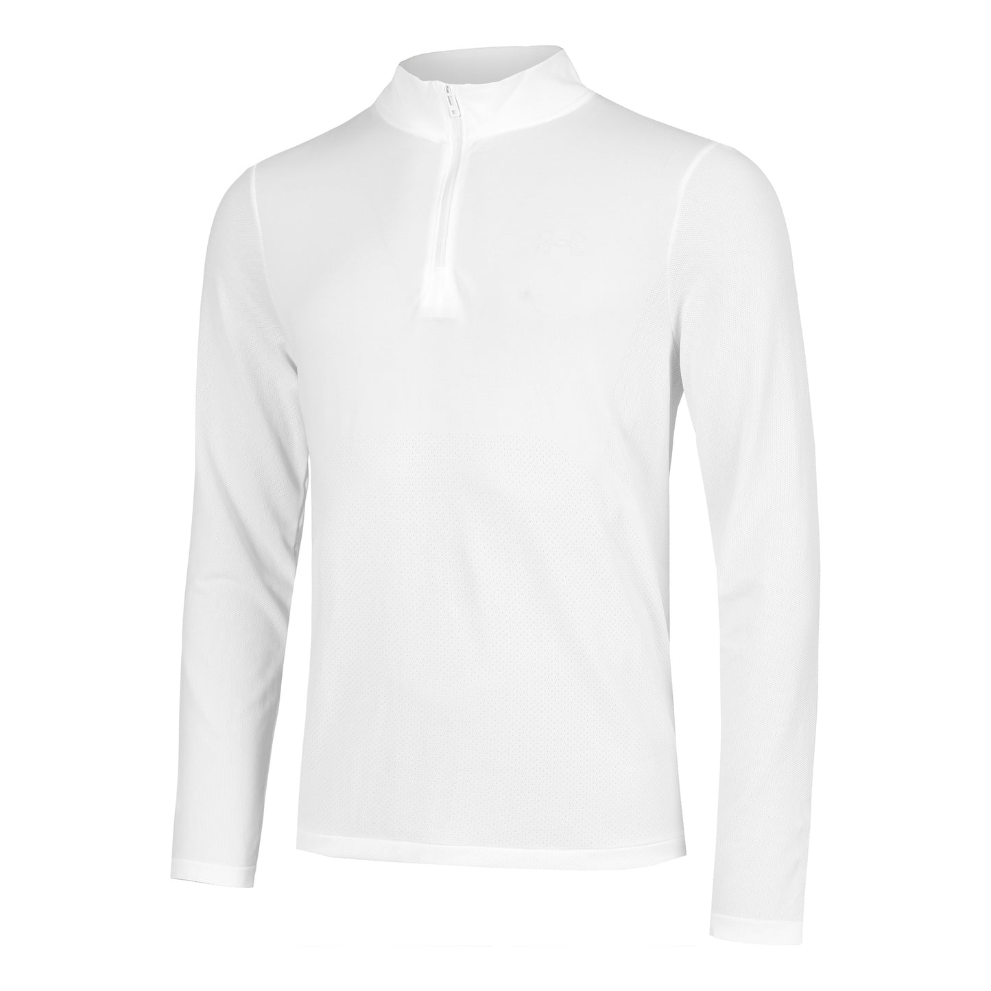 Under Armour Seamless Stride 1/4 Zip Camiseta De Manga Larga Hombres-Blanco