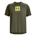 Tech printed fill Camiseta de manga corta Hombres - verde oscuro, amarillo