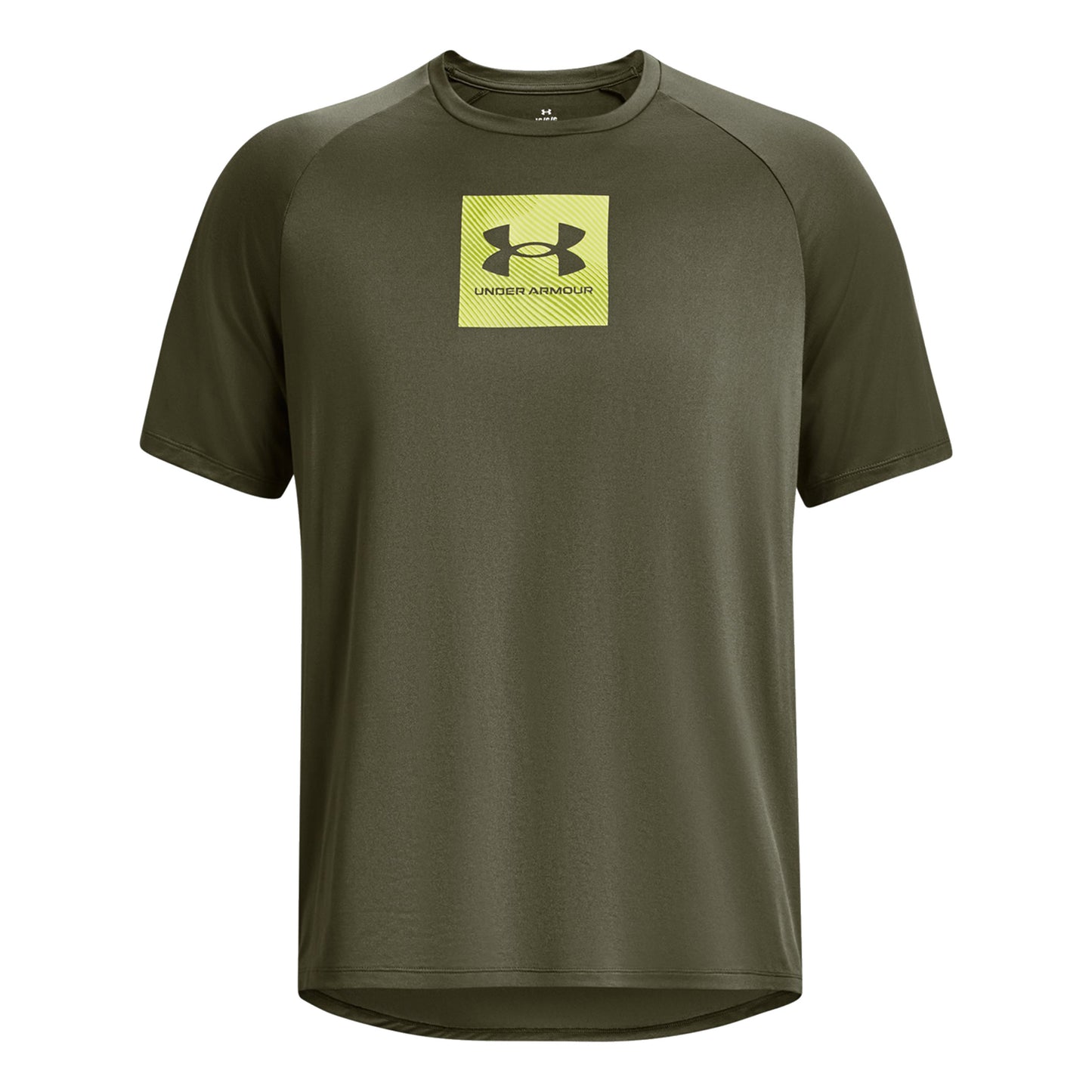Under Armour Tech printed fill Camiseta de manga corta Hombres - verde oscuro, amarillo