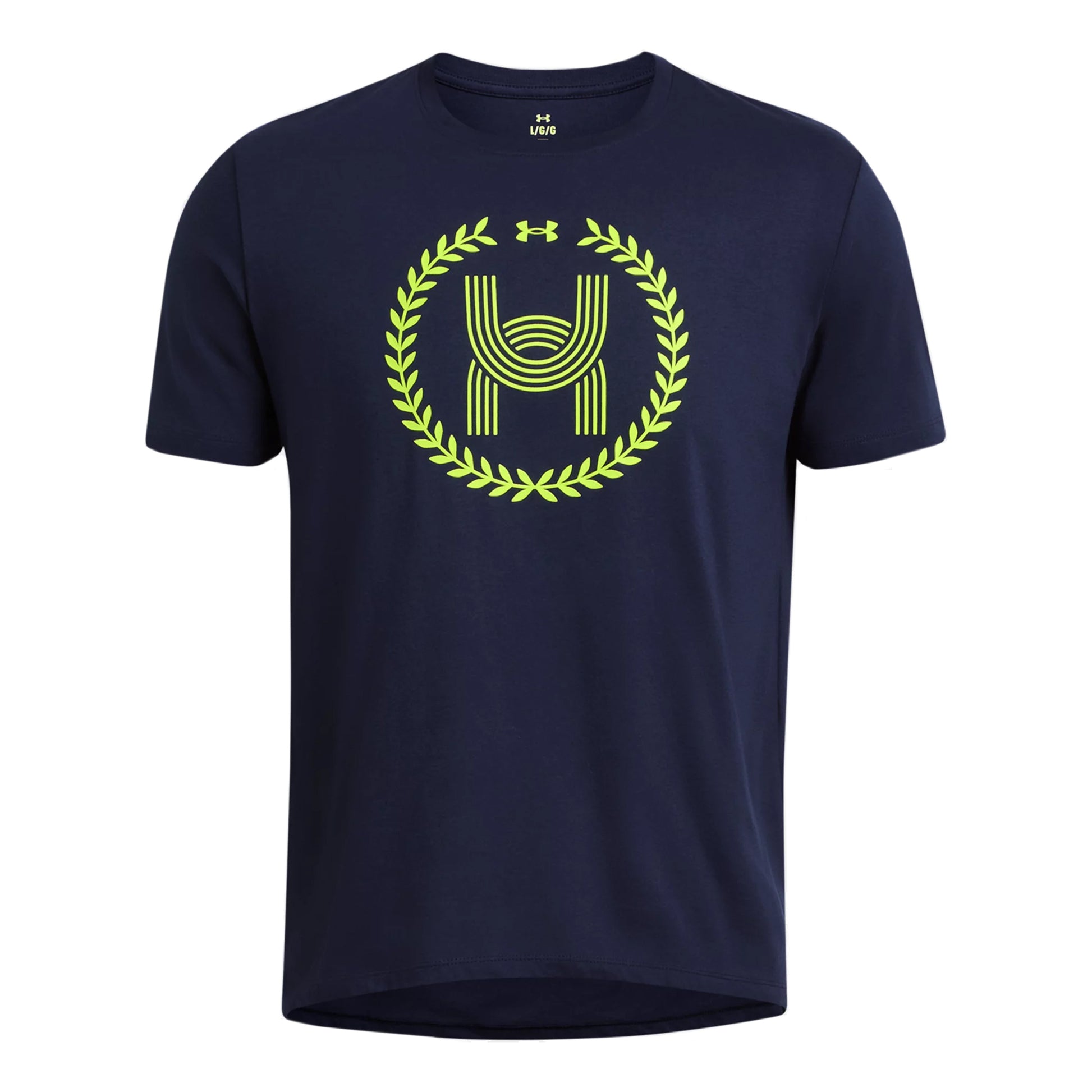 Under Armour Run Everywhere Wreath SS Camiseta De Running Hombres-Azul Oscuro,Amarillo Neón