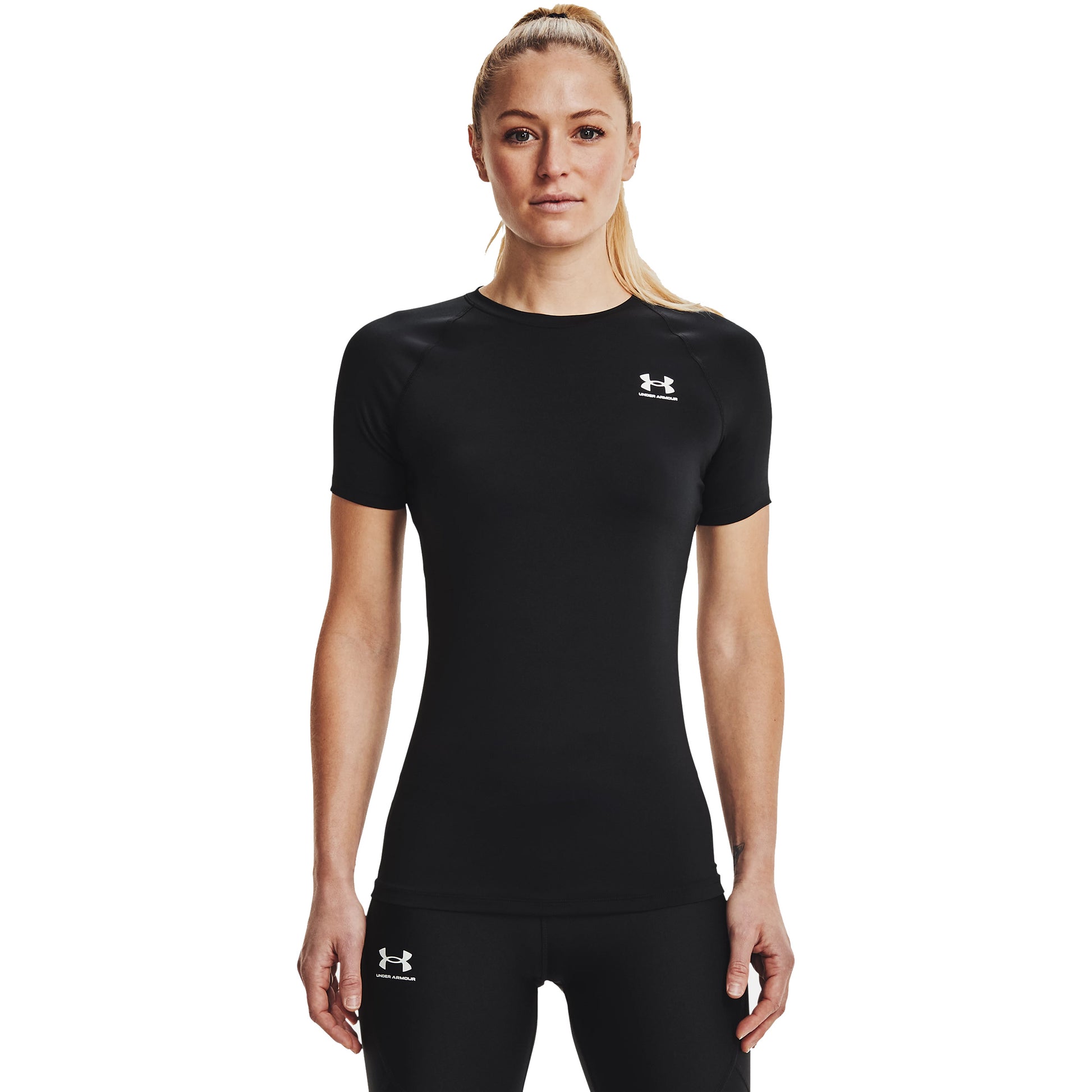 Under Armour Heatgear Authentics Comp Camiseta De Manga Corta Mujeres-Negro