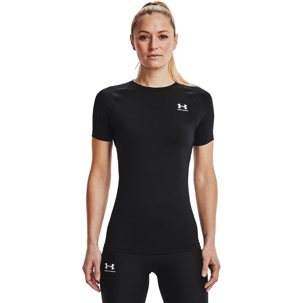 Under Armour Heatgear Authentics Comp Camiseta De Manga Corta Mujeres-Negro