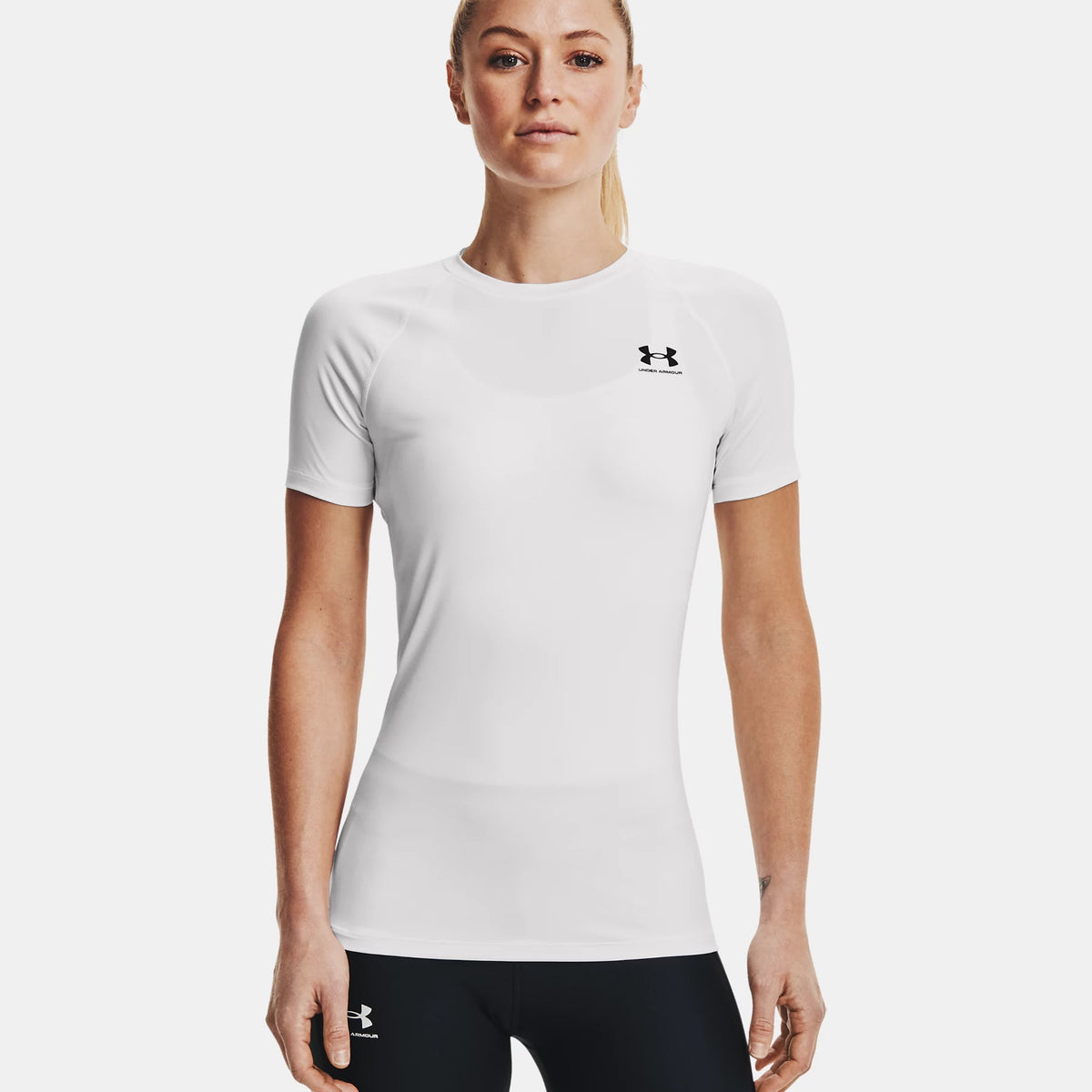 Under Armour Heatgear Authentics Comp Camiseta De Manga Corta Mujeres-Blanco
