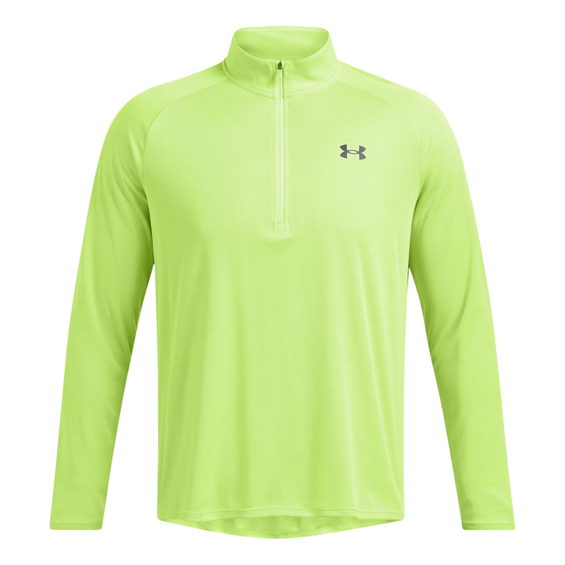 Under Armour Tech Textured Half-Zip Camiseta de manga larga Hombres - verde neón,