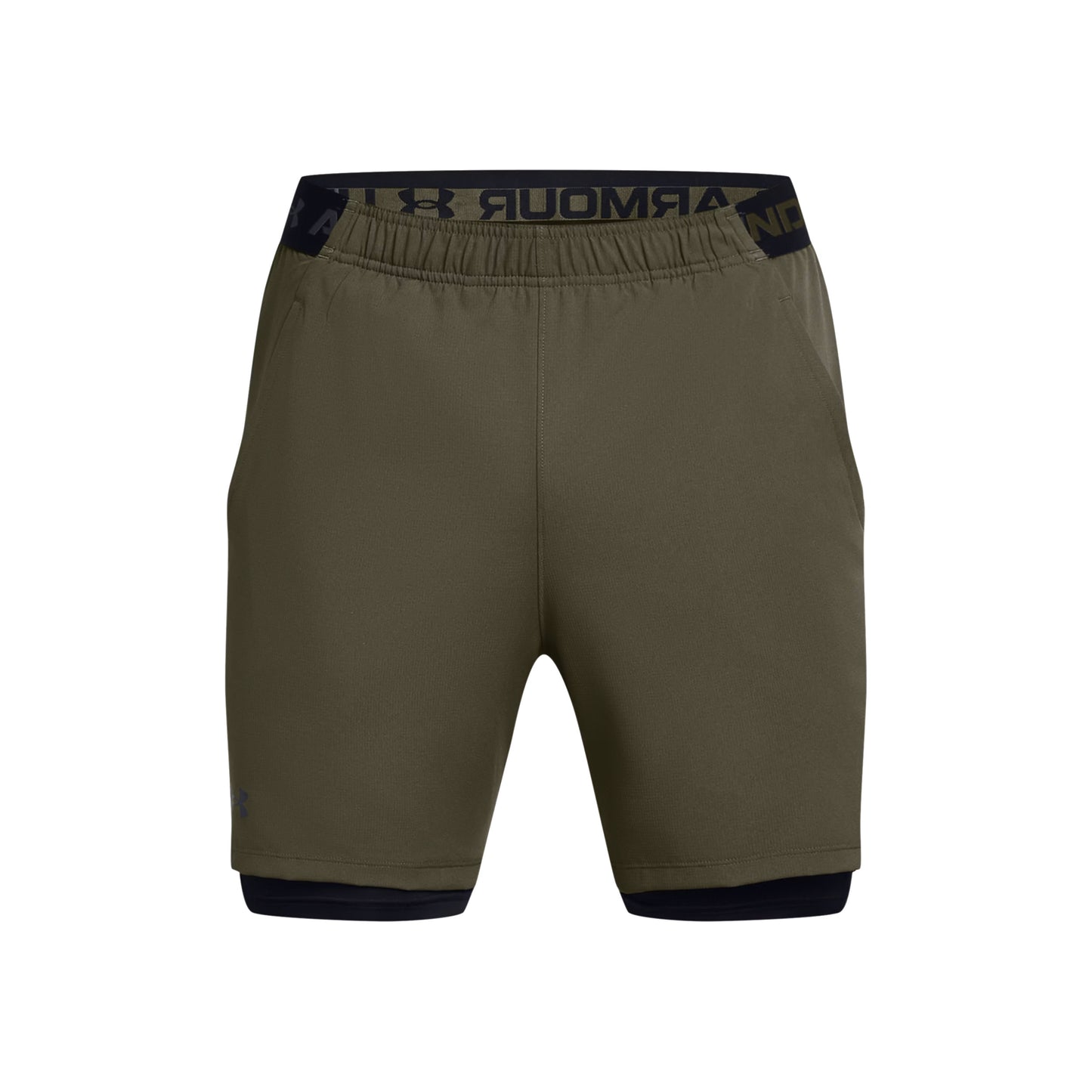 Under Armour Vanish Woven 2in1 Shorts Hombres - oliva, negro