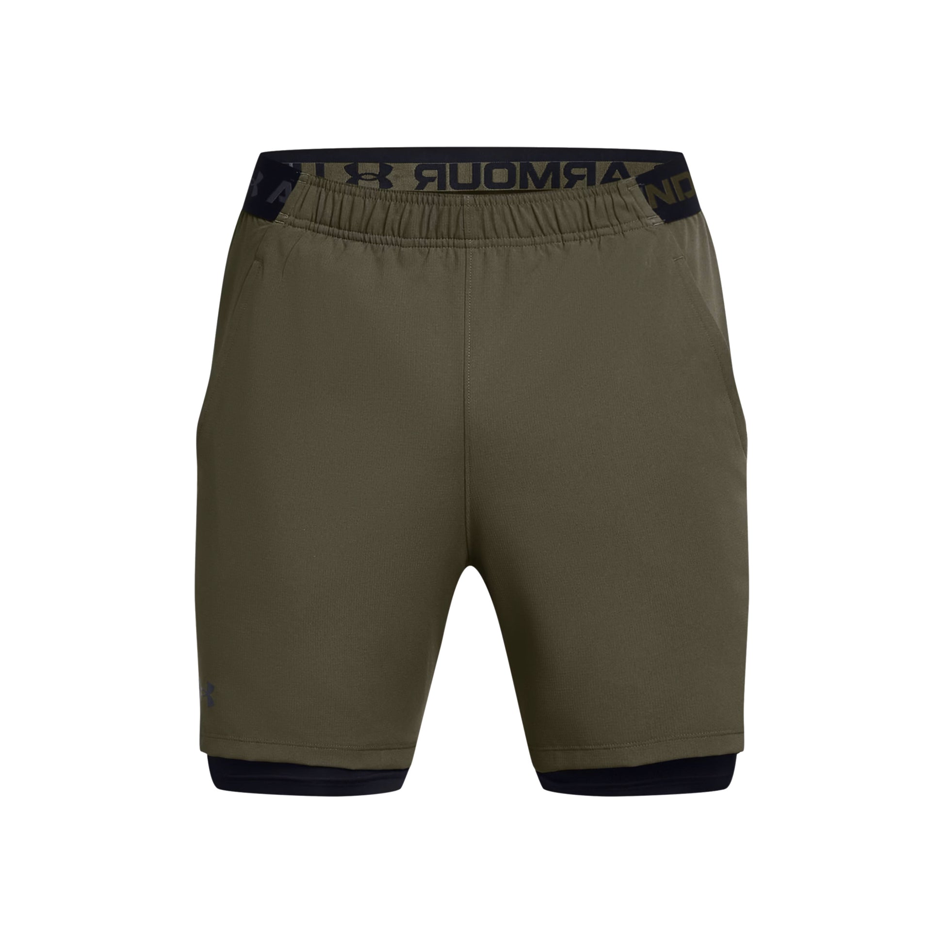 Under Armour Vanish Woven 2in1 Shorts Hombres - oliva, negro