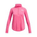 Tech Graphic Half-Zip Camiseta De Manga Larga Chicas-Rosa