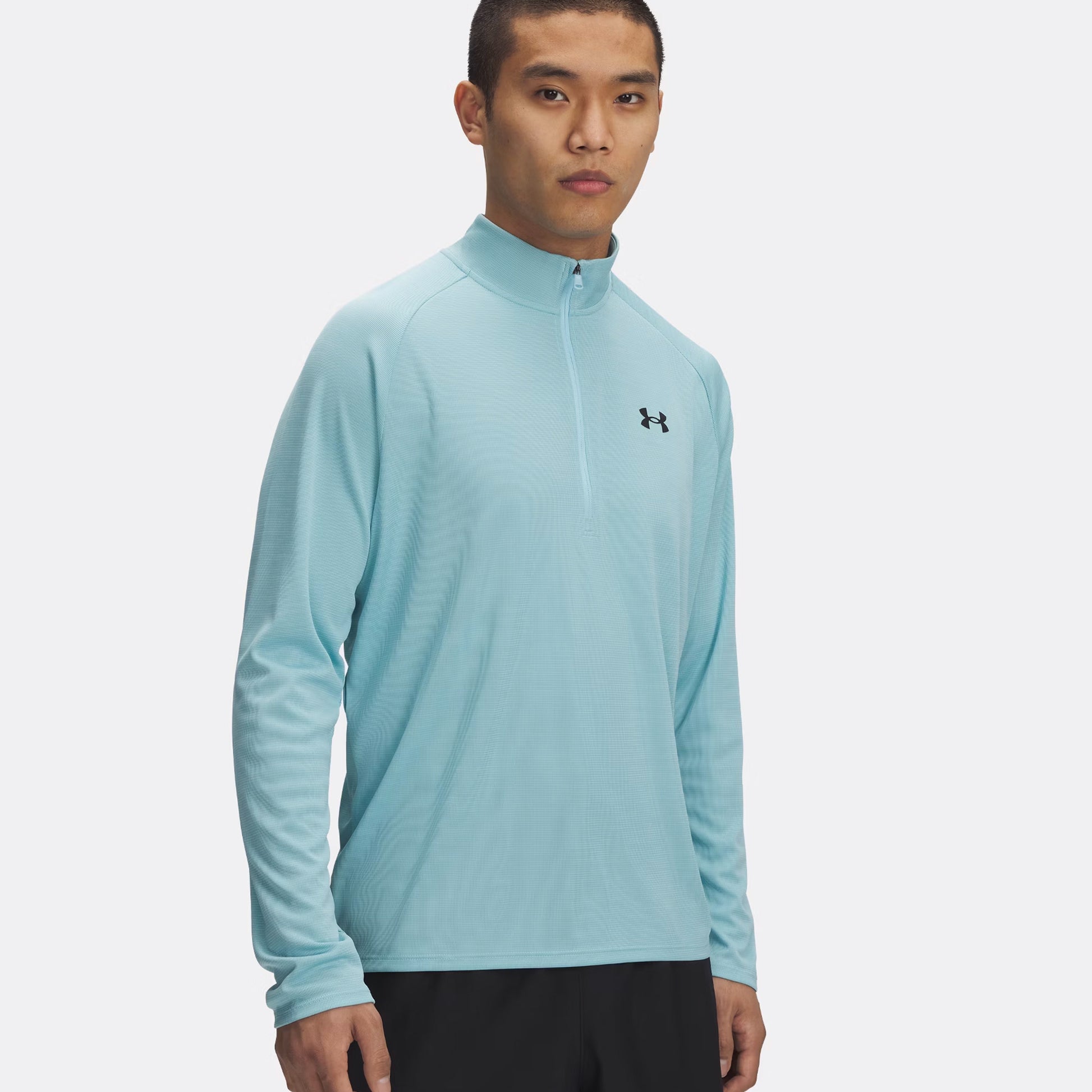 Under Armour Tech Textured Half-Zip Camiseta De Manga Larga Hombres-Azul