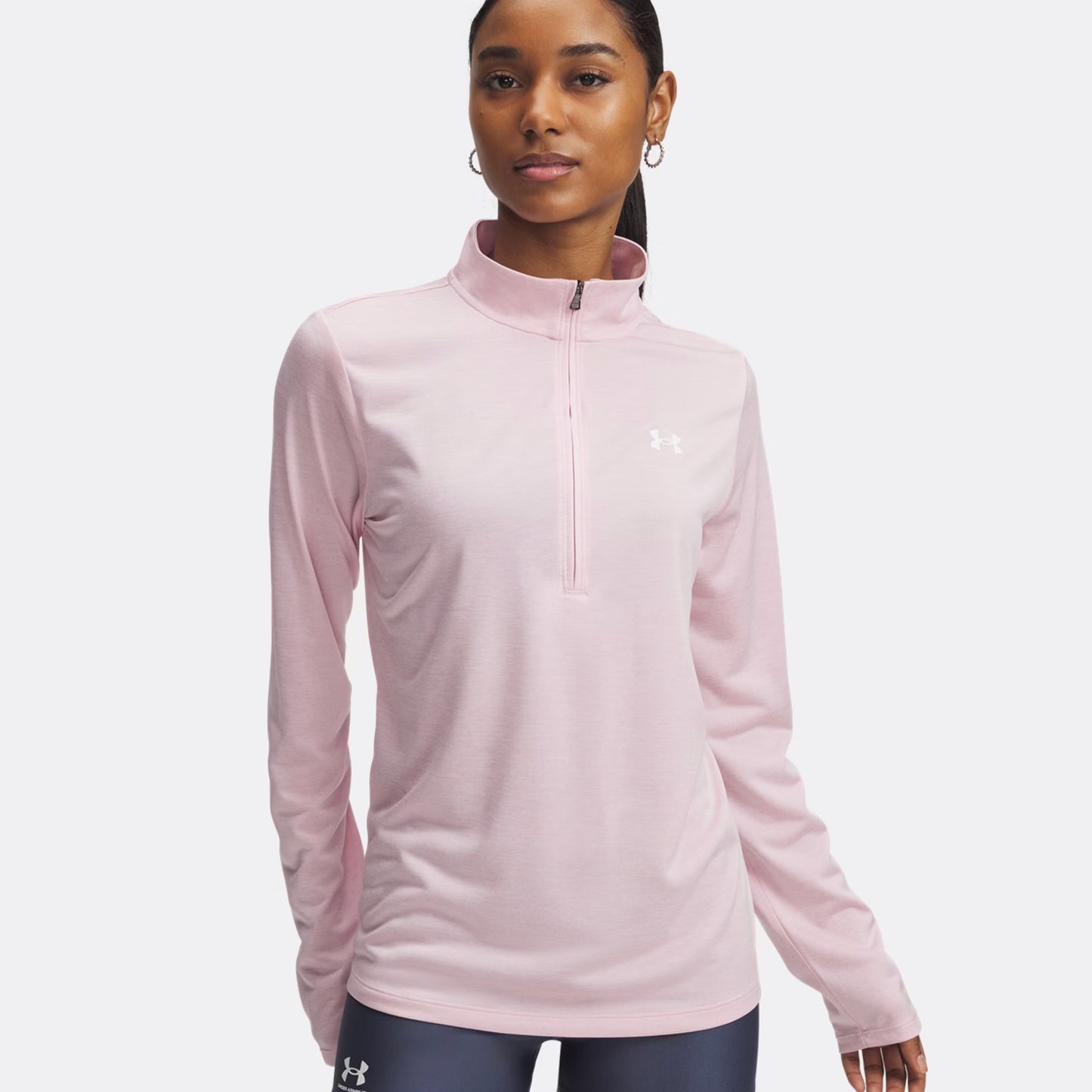 Under Armour Tech 1/2 Zip-Twist Camiseta de manga larga Mujeres - rosa, blanco