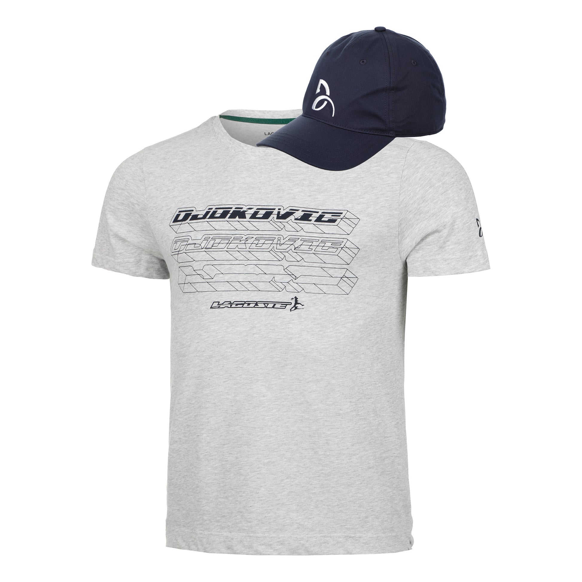Lacoste Djokovic Cap + Camiseta de manga corta Hombres - gris,