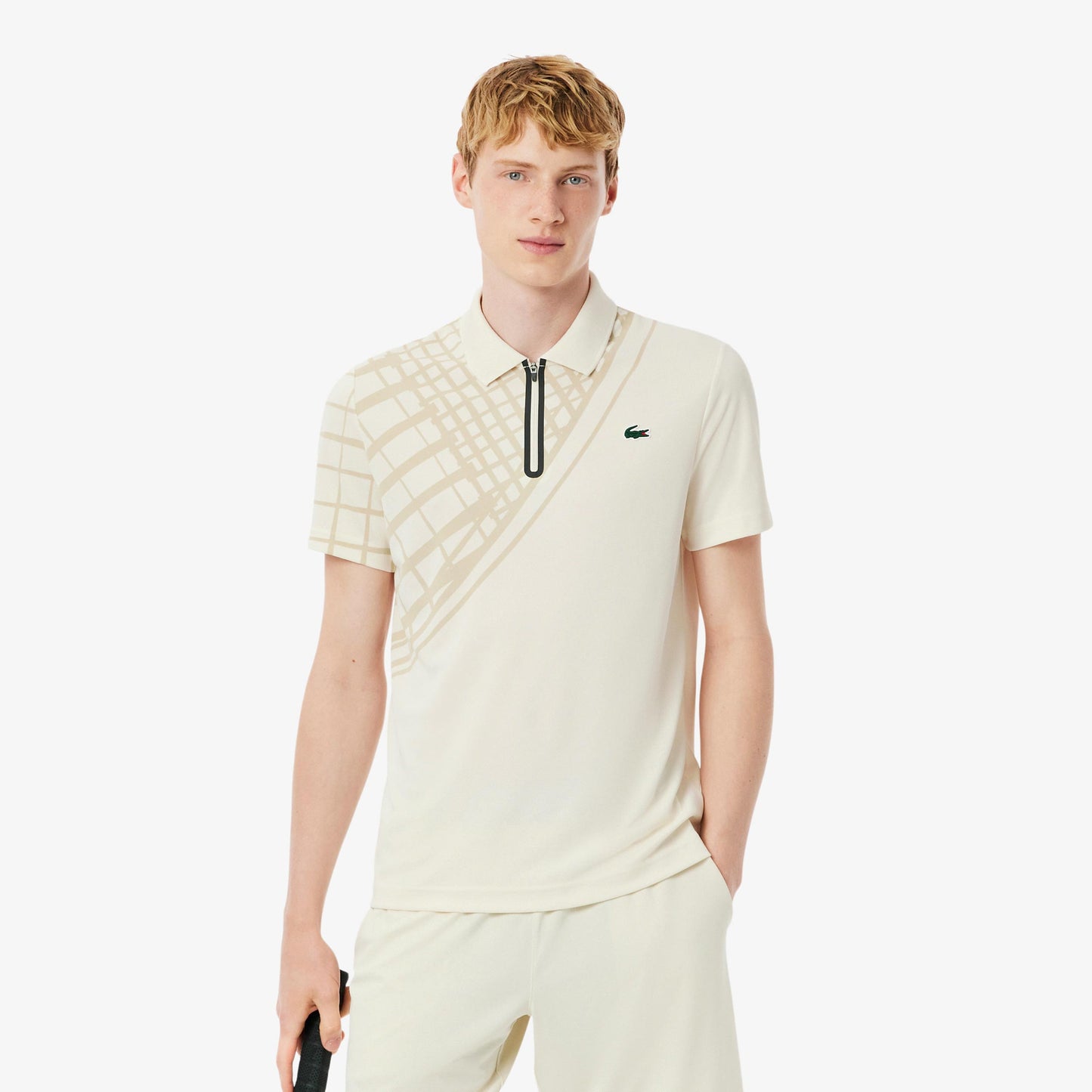 Lacoste Polo Hombres-crema