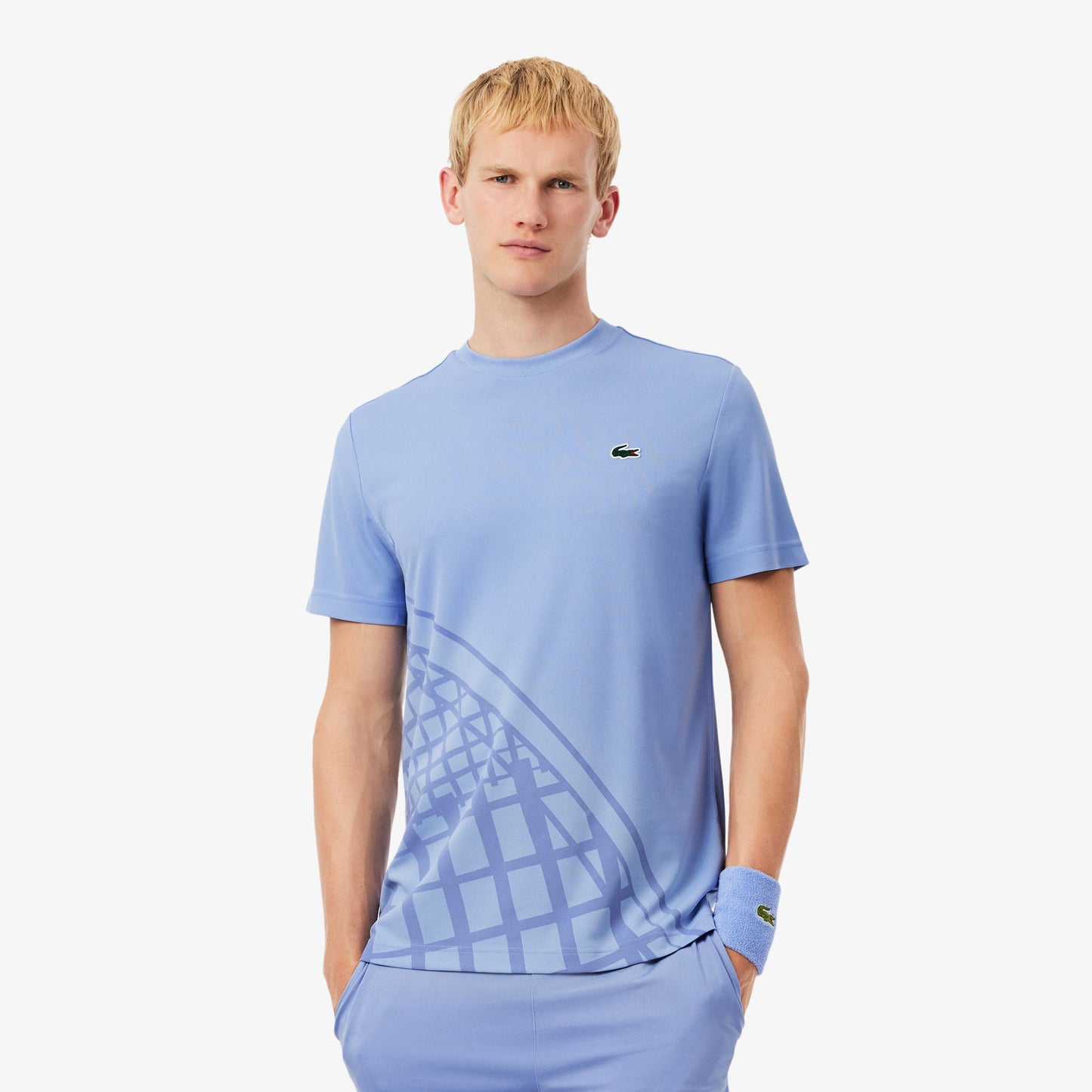 Lacoste Camiseta De Manga Corta Hombres-Morado