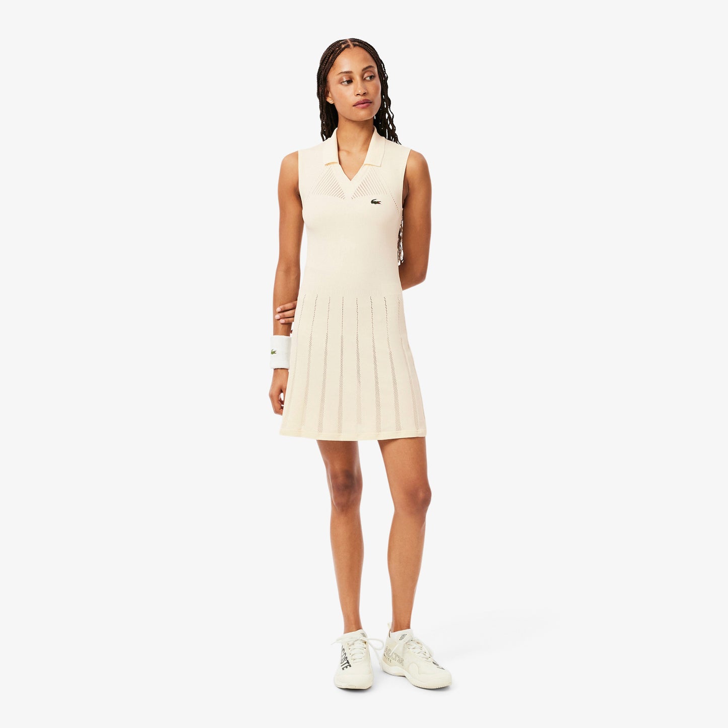 Lacoste Vestido Mujeres - crema, oliva
