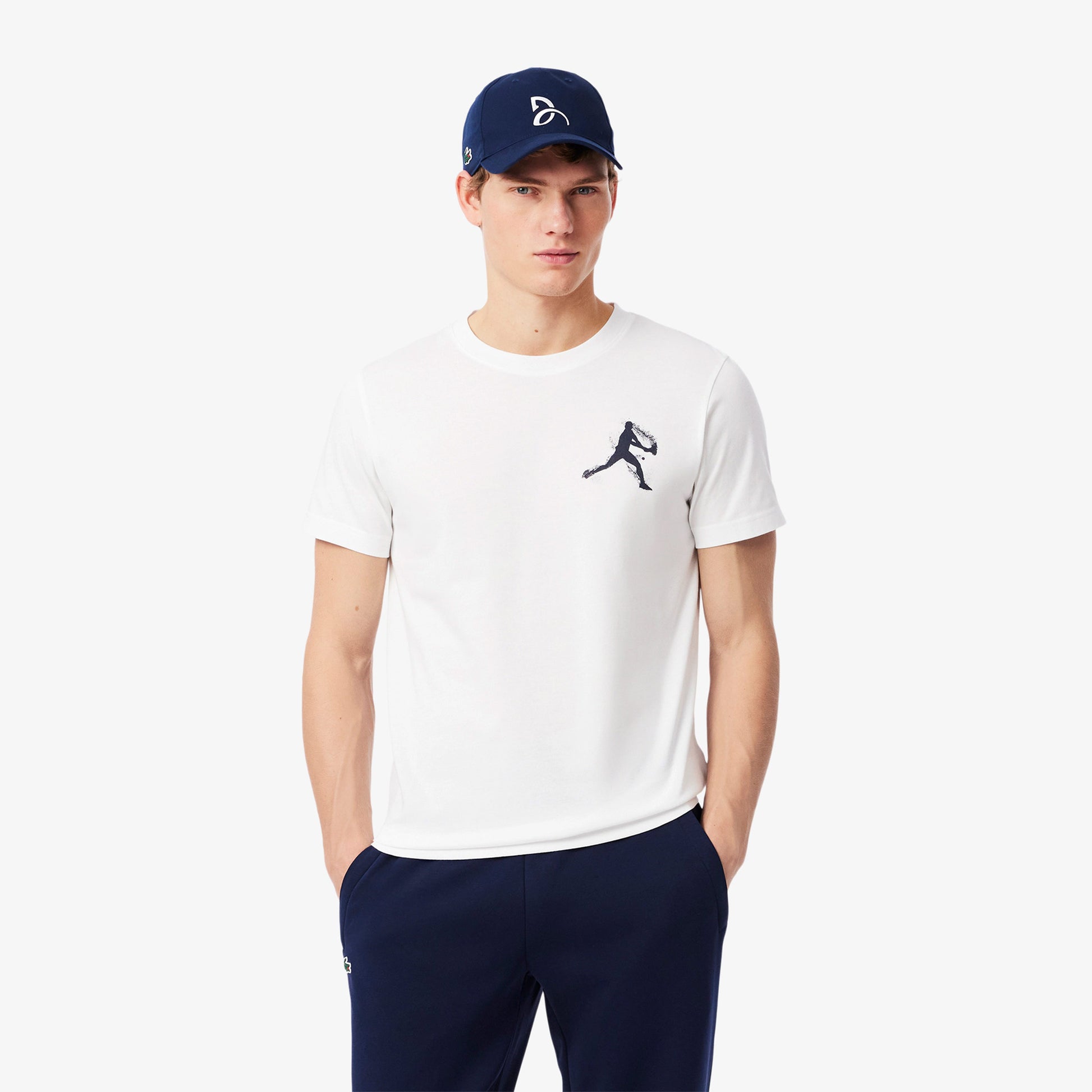 Lacoste Camiseta de manga corta & Cap Hombres - blanco, azul oscuro