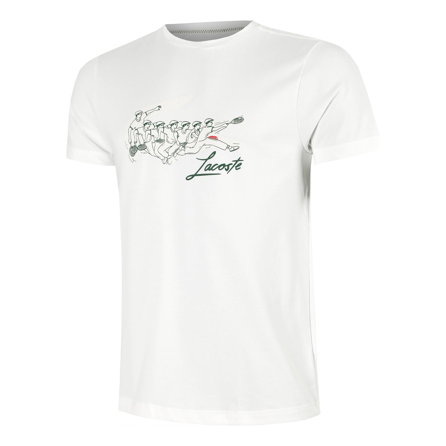 Lacoste Camiseta De Manga Corta Hombres-Crema